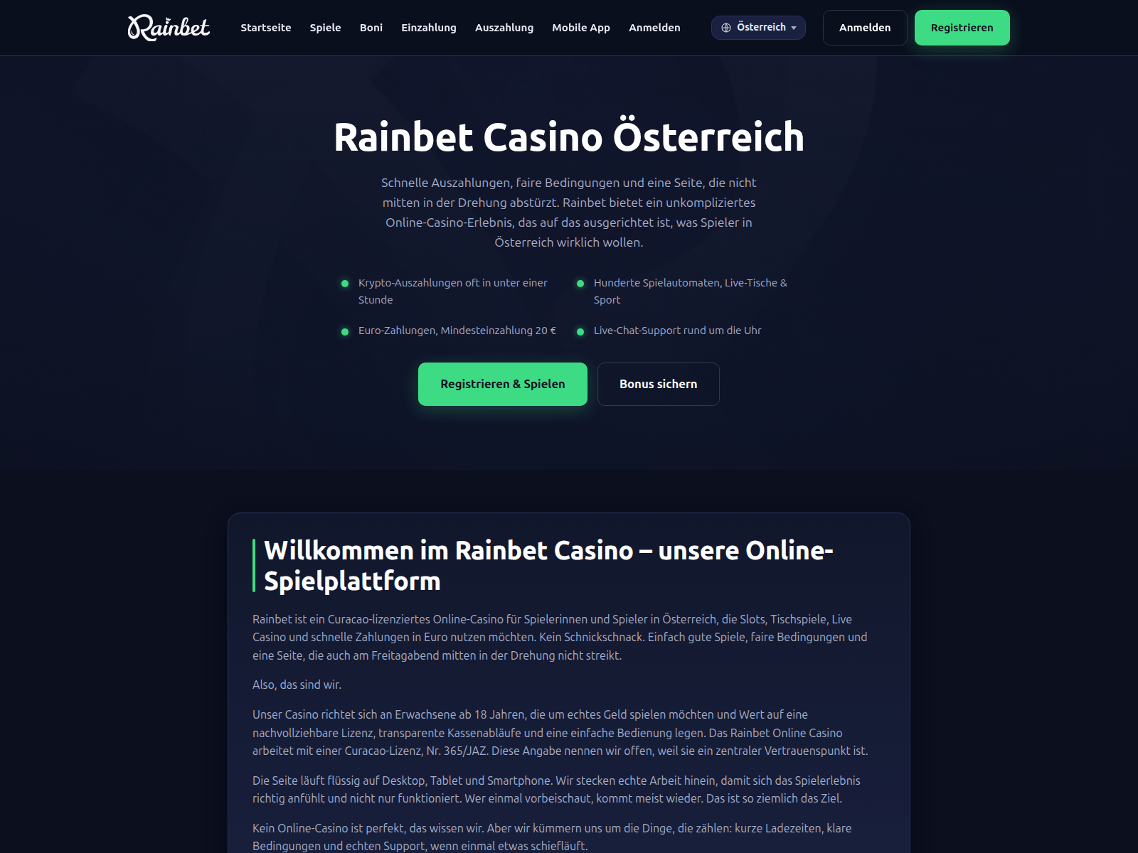 Screenshot of at-rainbet.at
