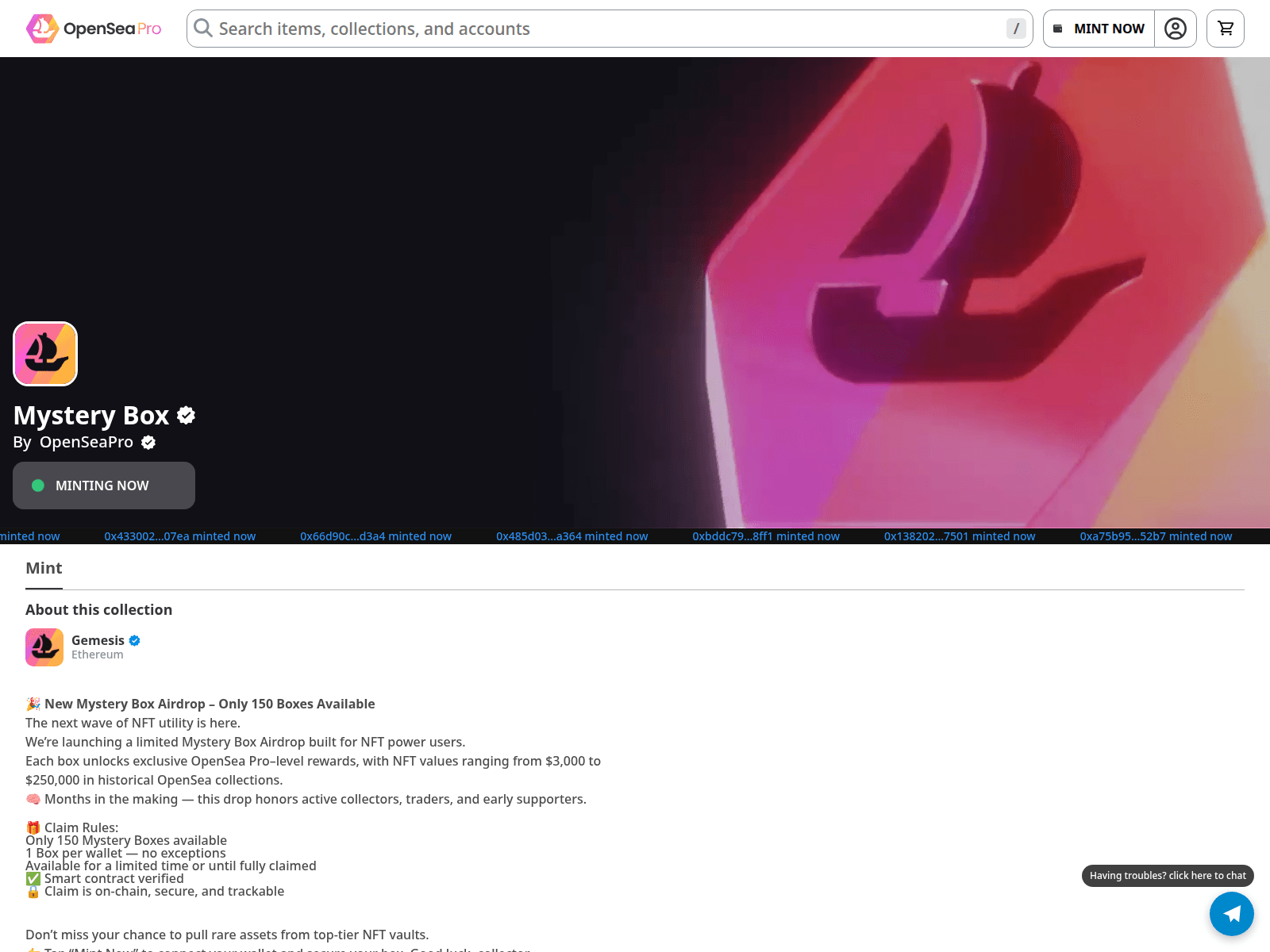 Screenshot of opensea-session1.netlify.app