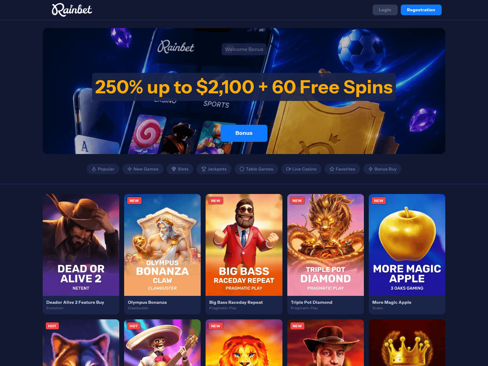 Screenshot of rainbetofficial.ca