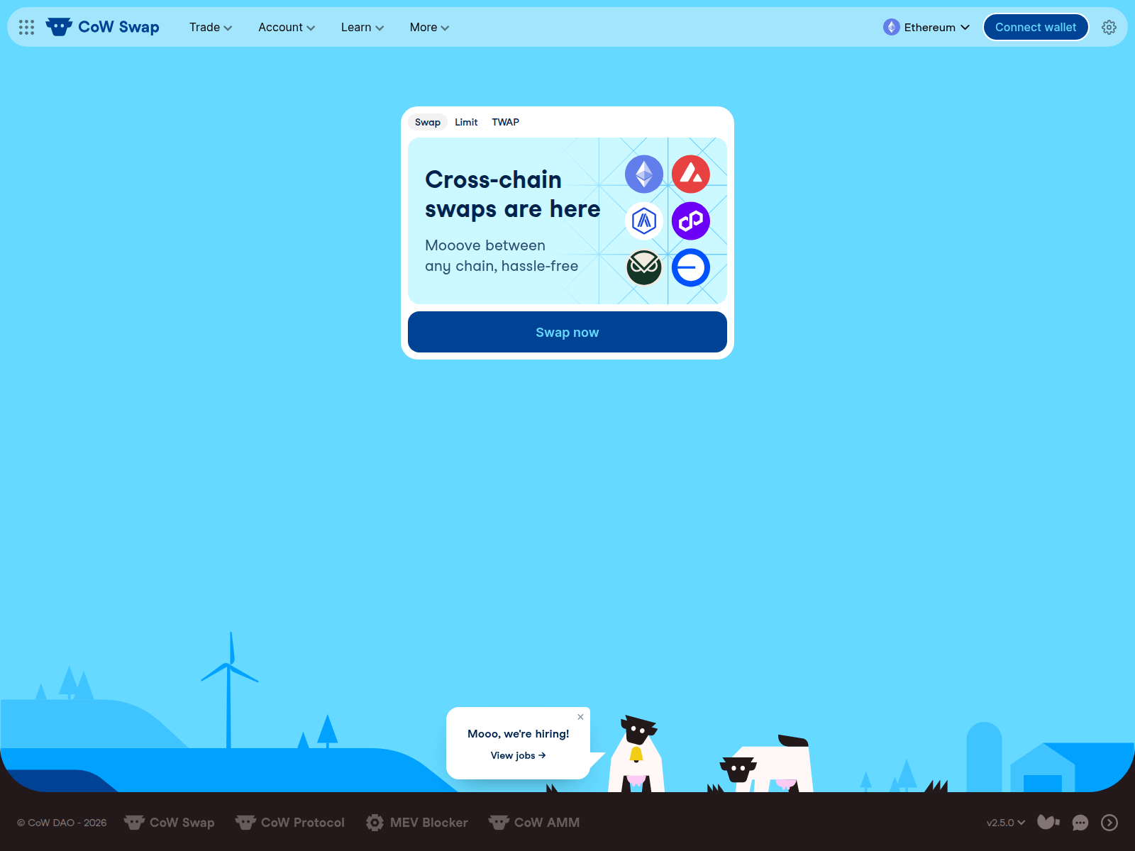 Screenshot of cow-swap-exchange.click