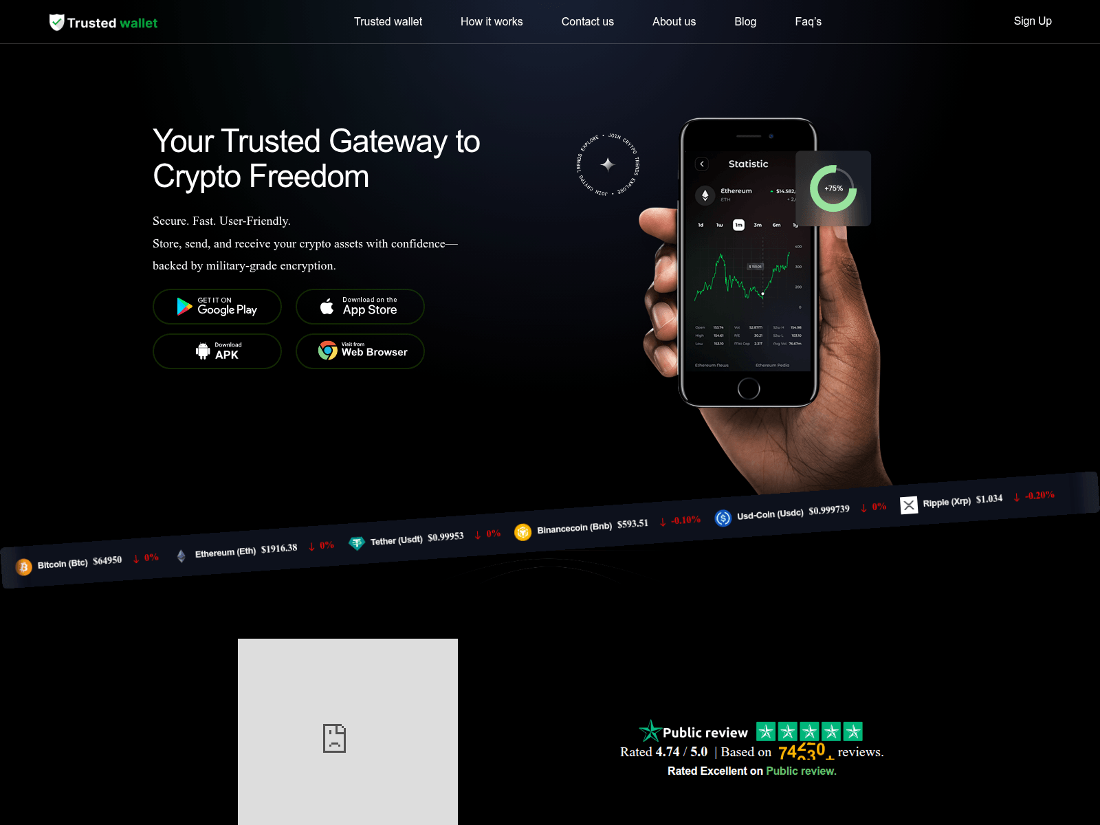 Screenshot of trustedwallet.app
