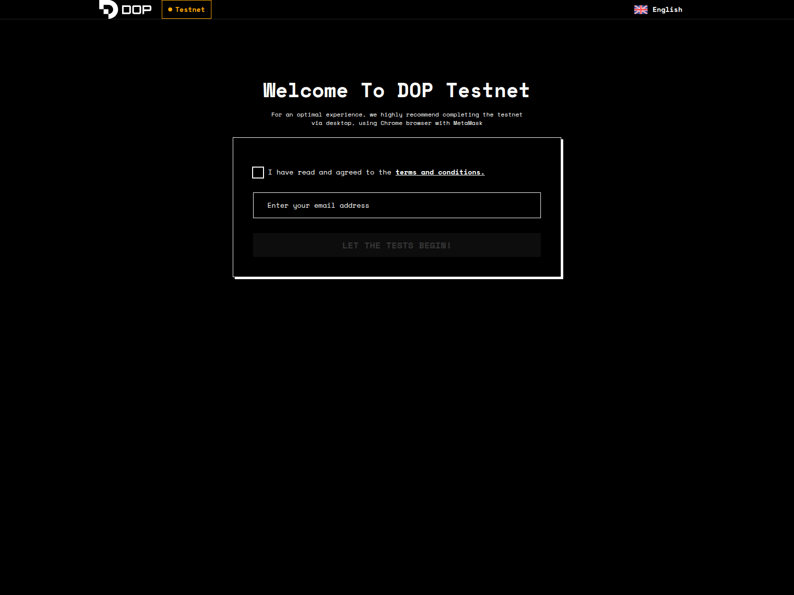 Screenshot of testnet-dop.com