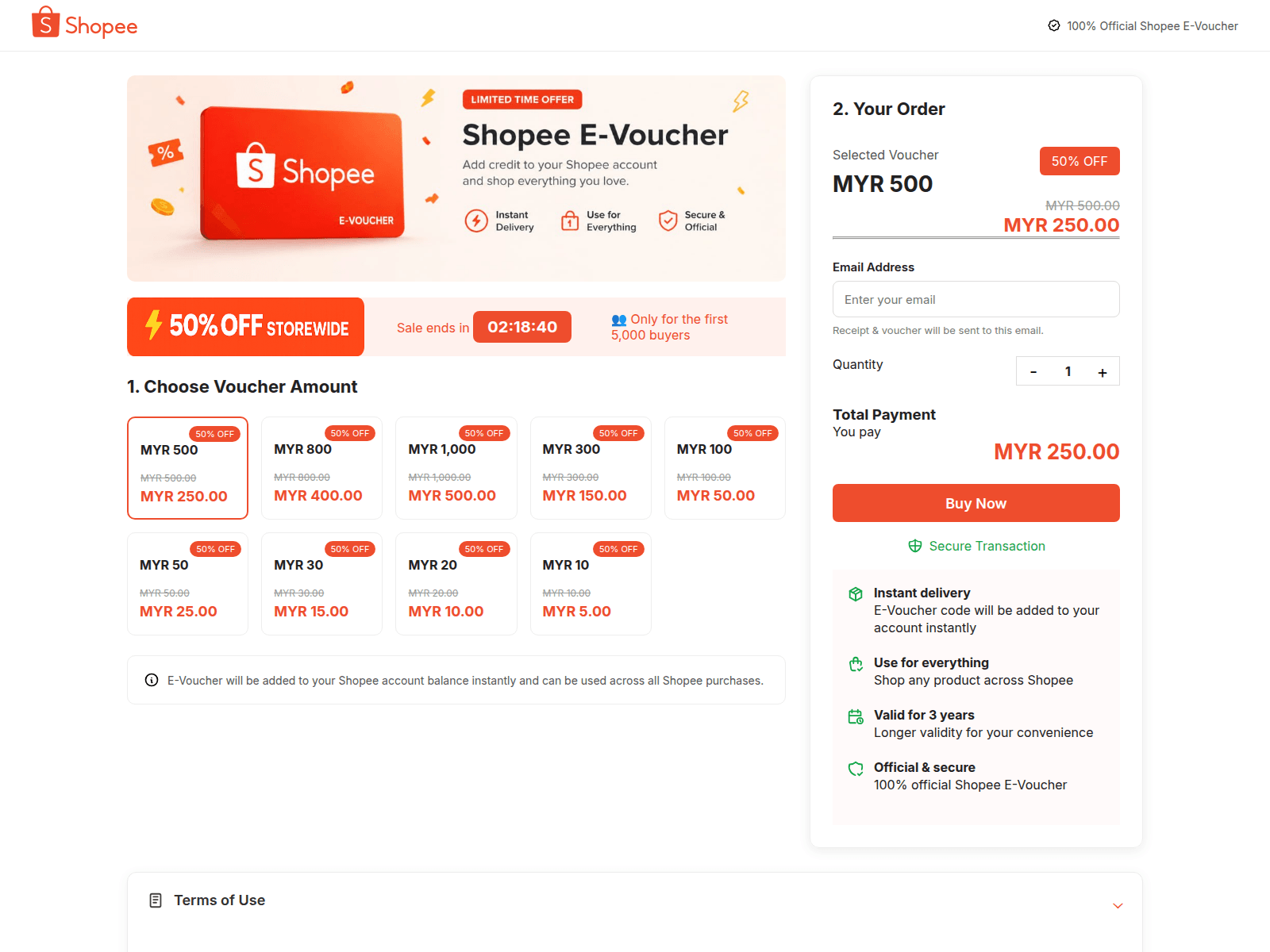 Screenshot of shopeesale.xyz
