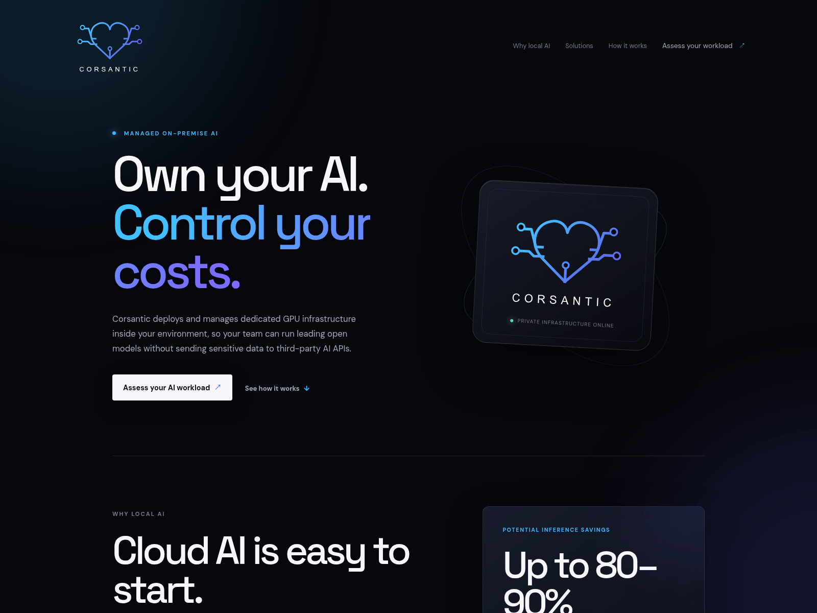 Screenshot of corsantic.ca