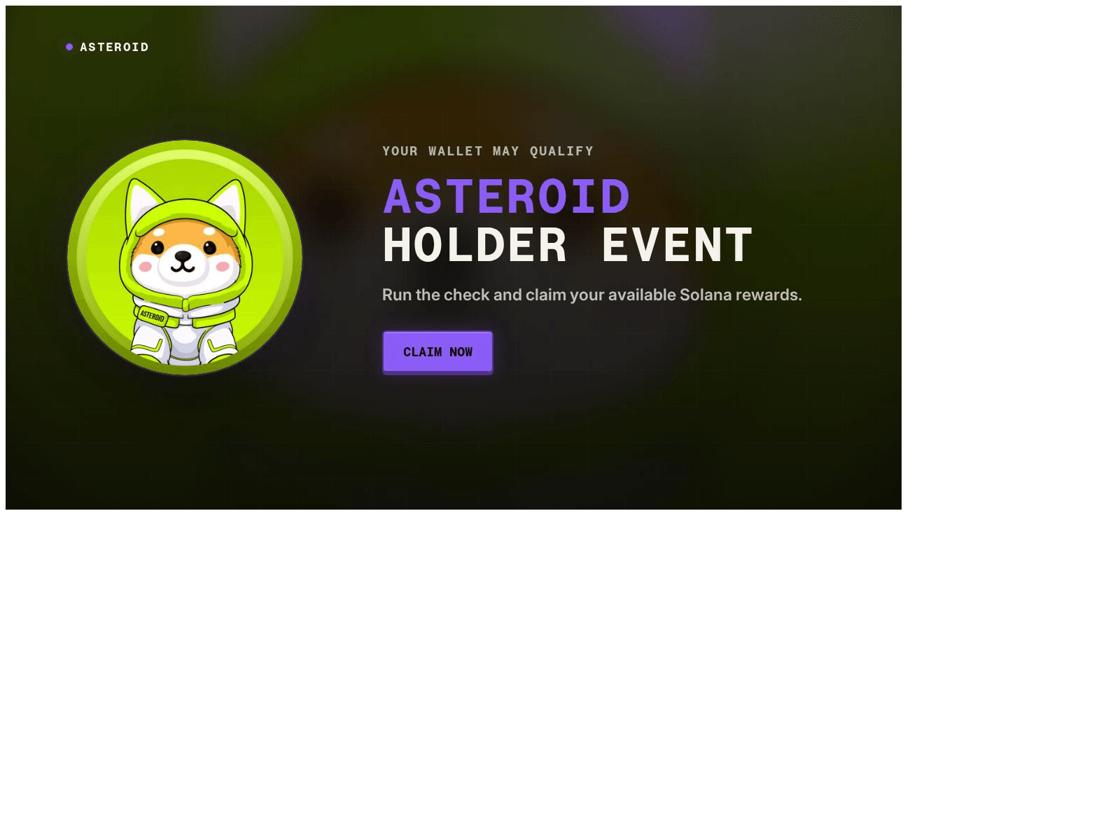 Screenshot of asteroid-evm.airdrops-xc.lol