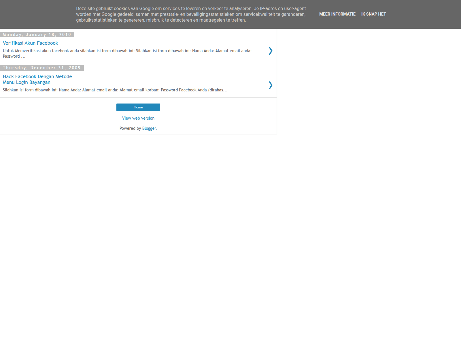 Screenshot of facebook-hack-login.blogspot.com