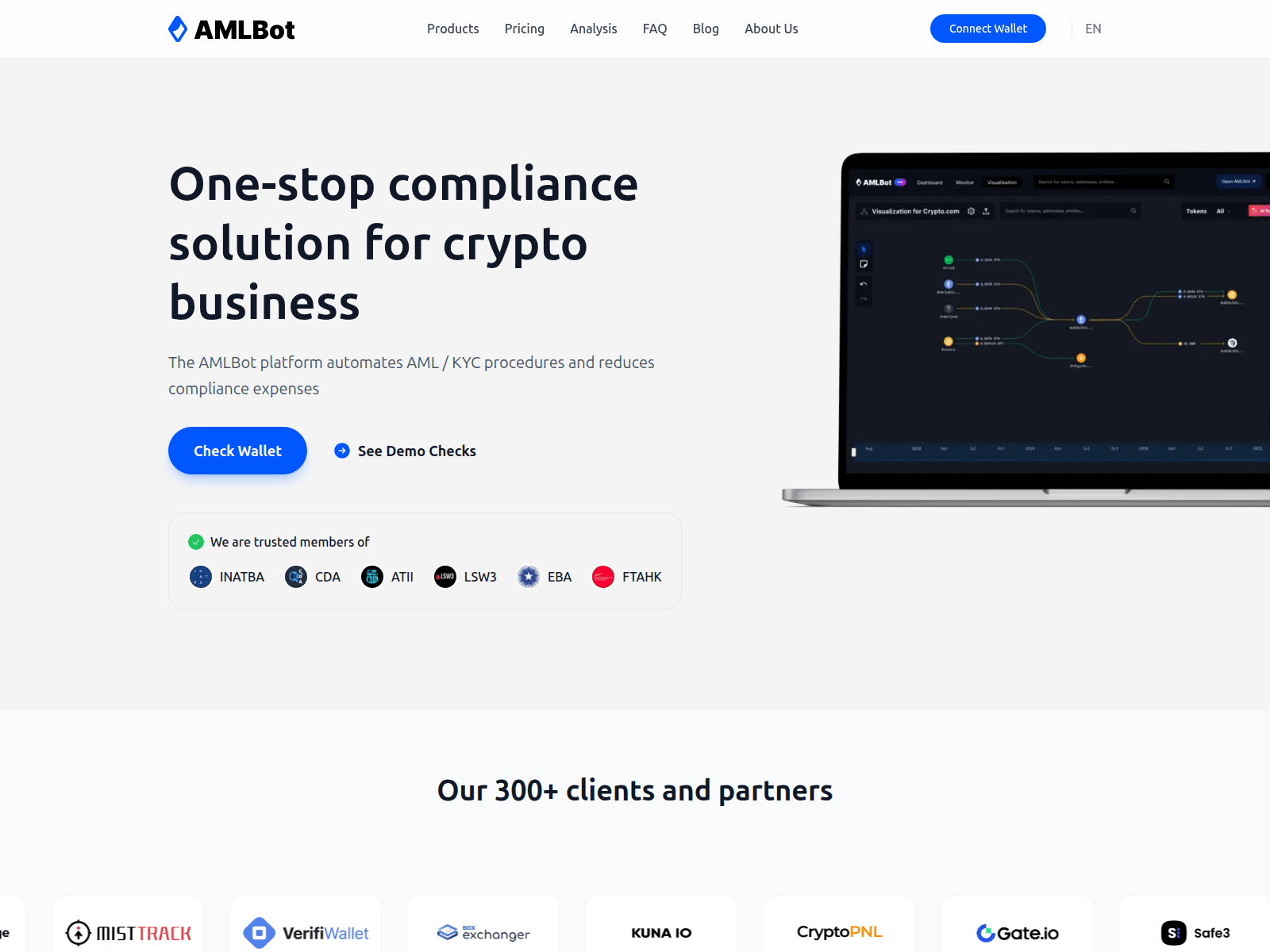 Screenshot of www.amlbot-wallet.com