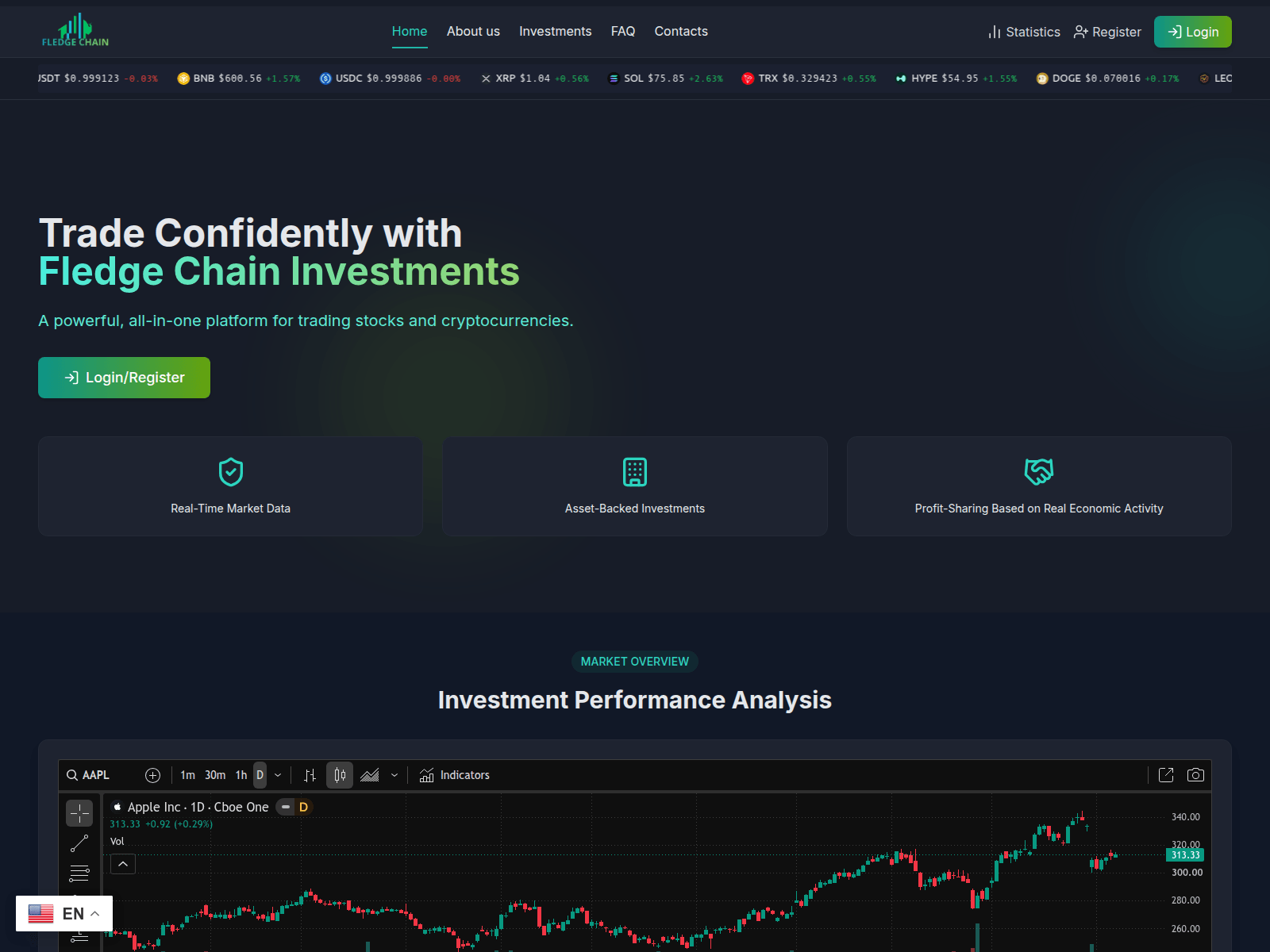 Screenshot of fledgechain.com