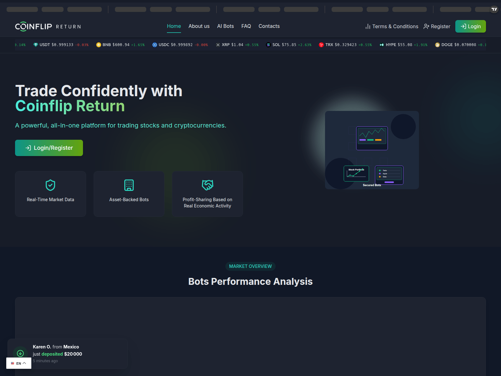 Screenshot of coinflipreturn.com