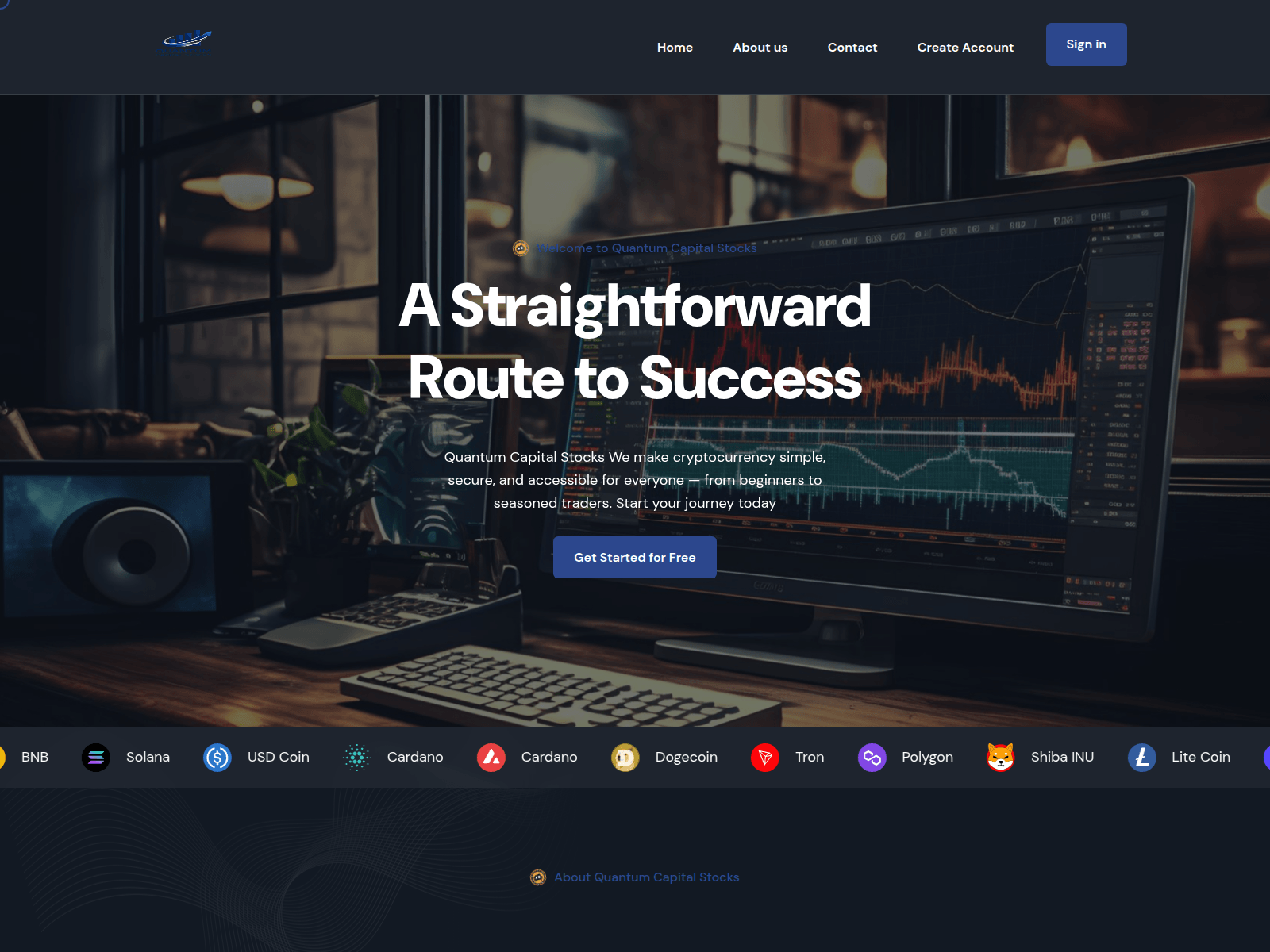 Screenshot of quantumcapitalstock.live