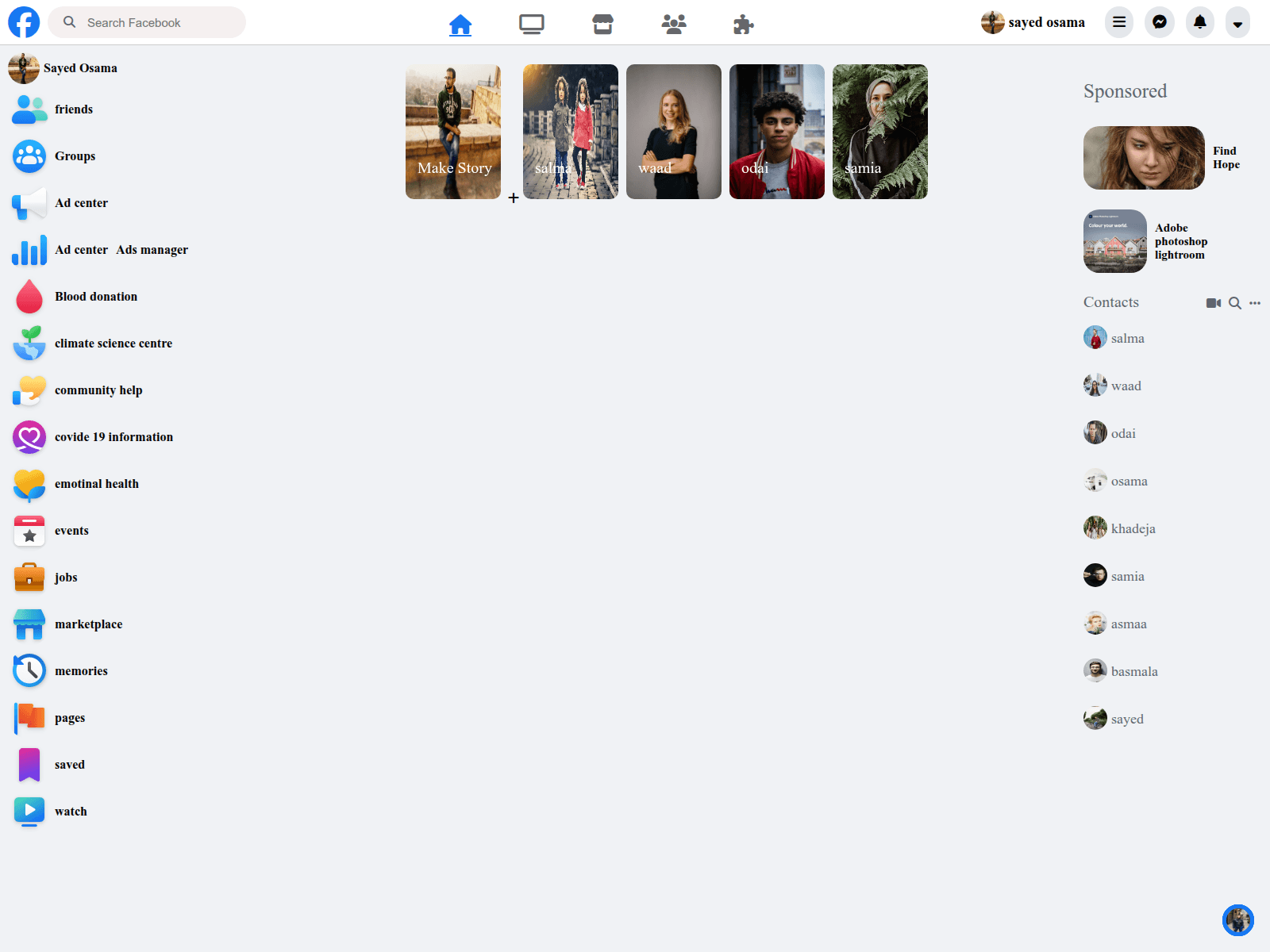 Screenshot von facebook-clone-mu-six.vercel.app