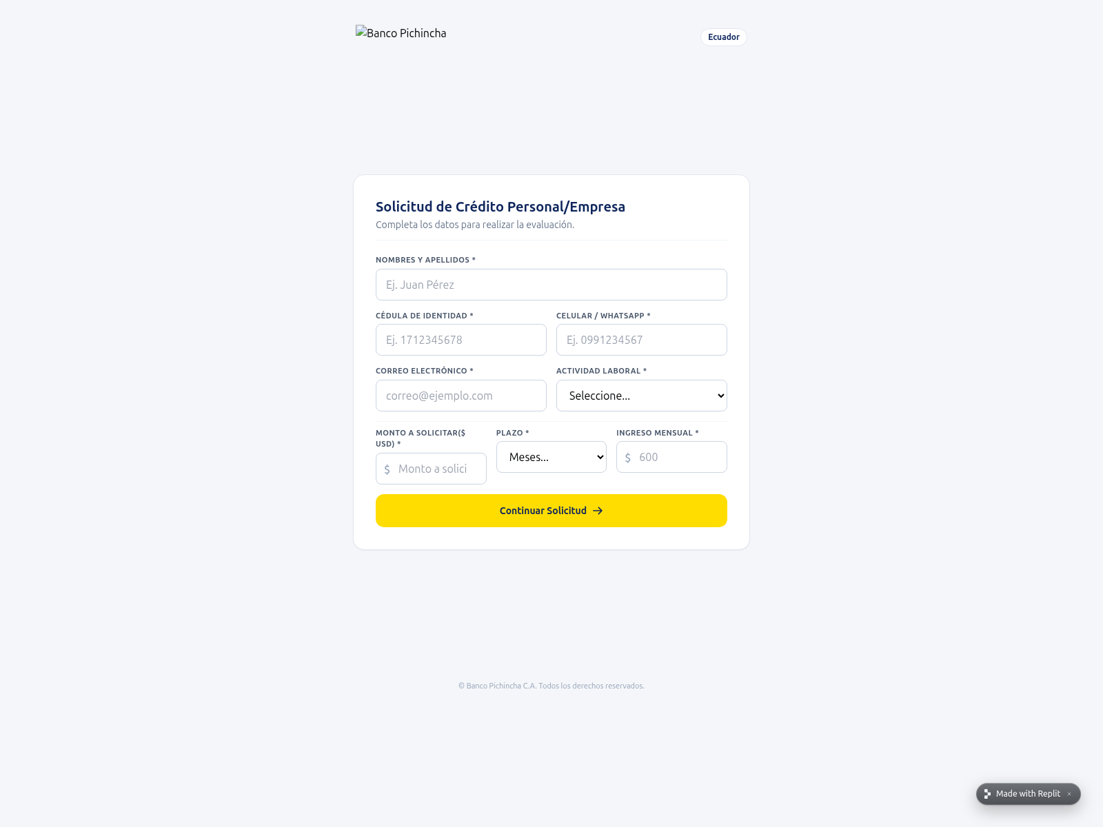 Screenshot of creditecuador--credit004.replit.app