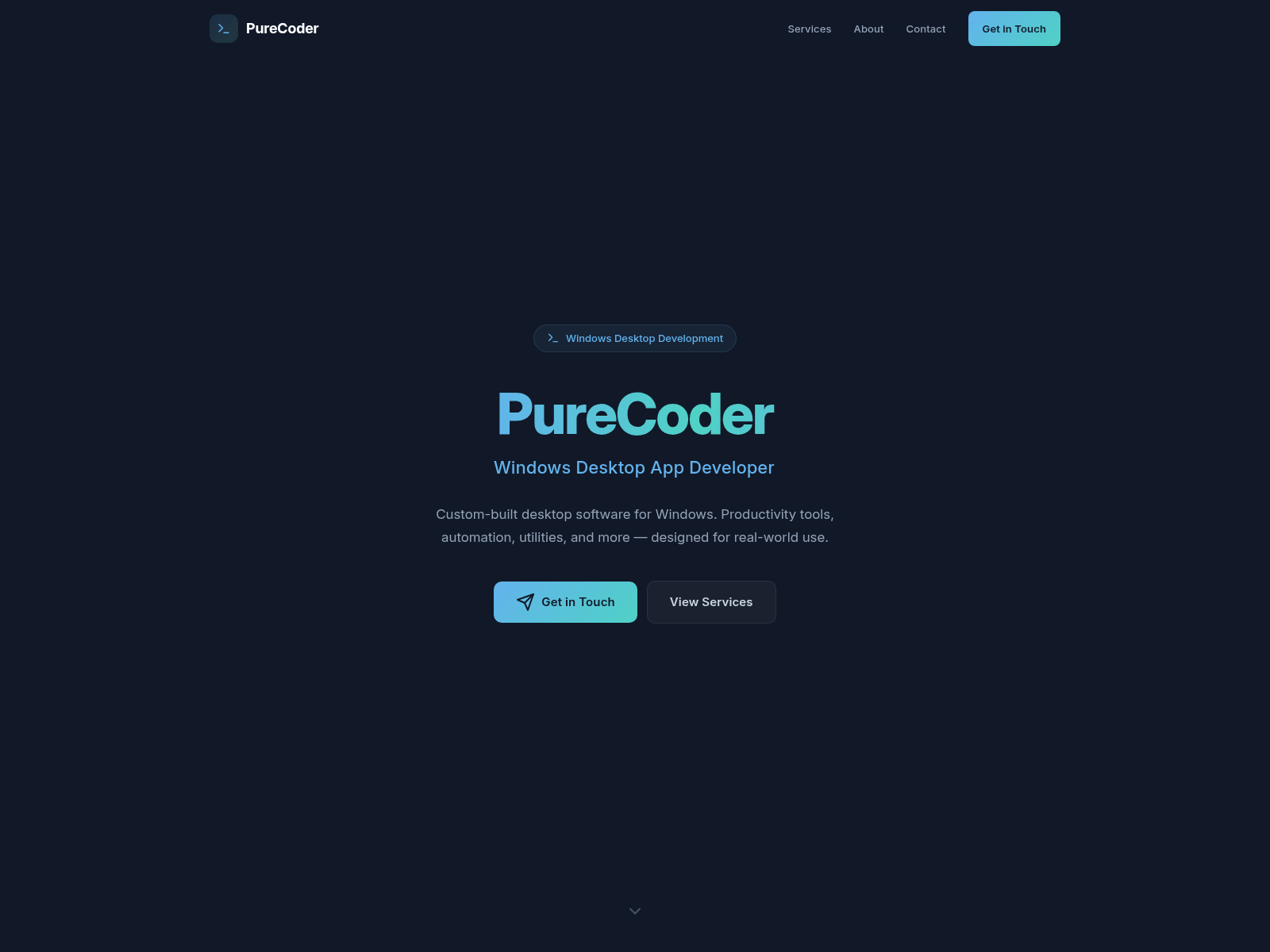 Screenshot of purecoder.io