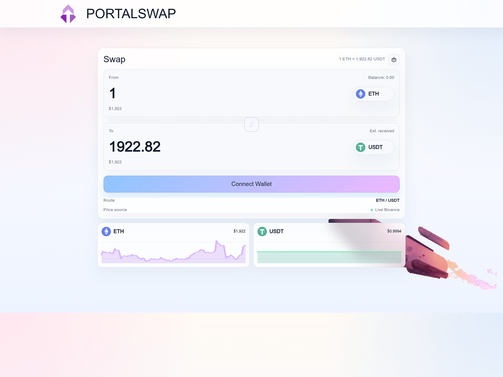 Screenshot of bridge.portalswap.net
