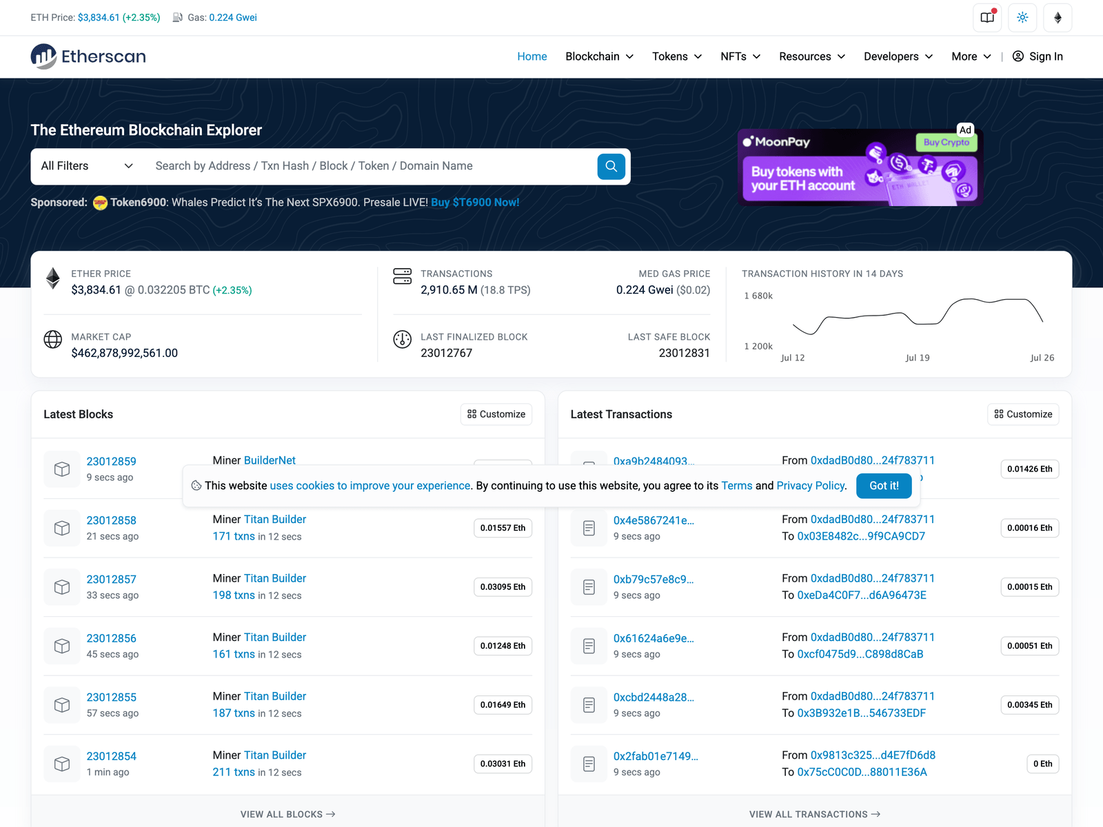 Screenshot of etherscann.webflow.io