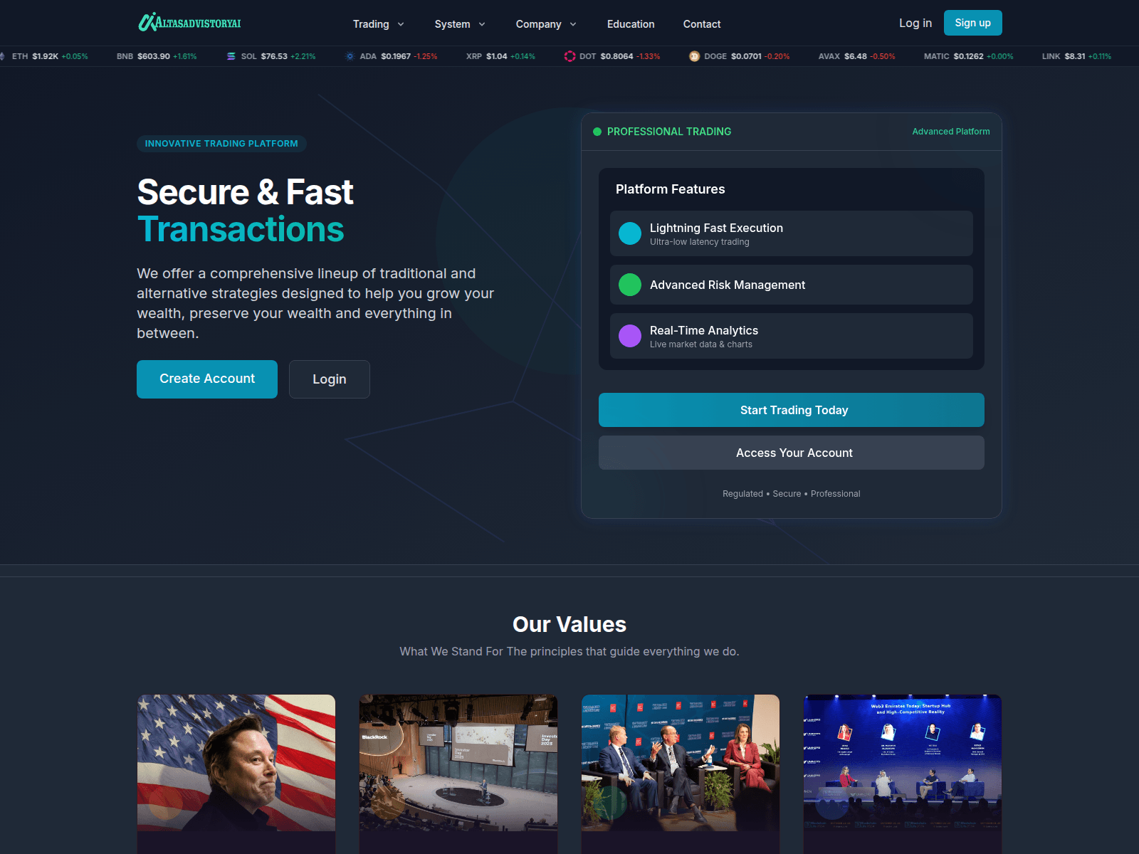 Screenshot of altasadvistoryai.com