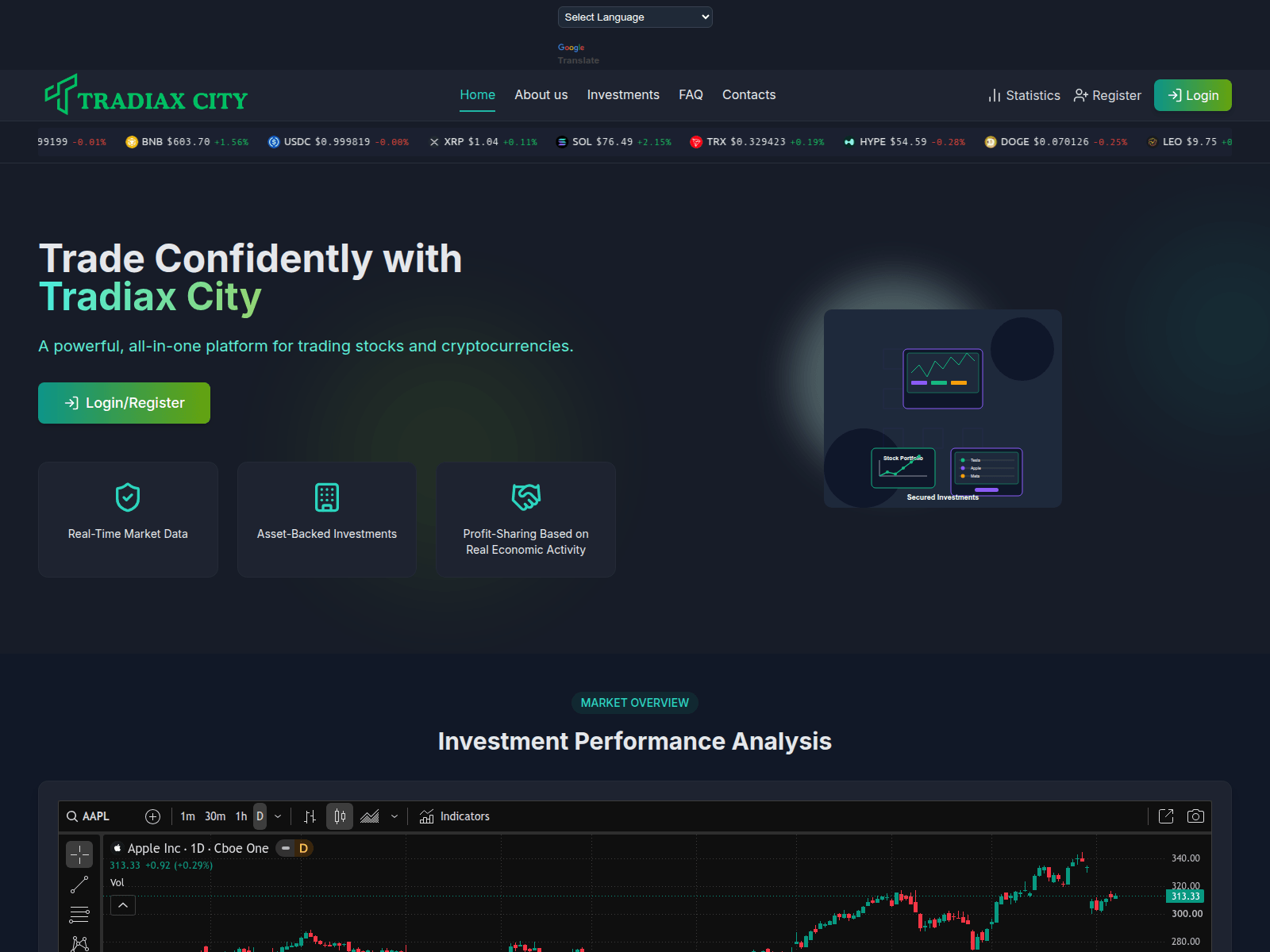 Screenshot of tradiaxcity.com