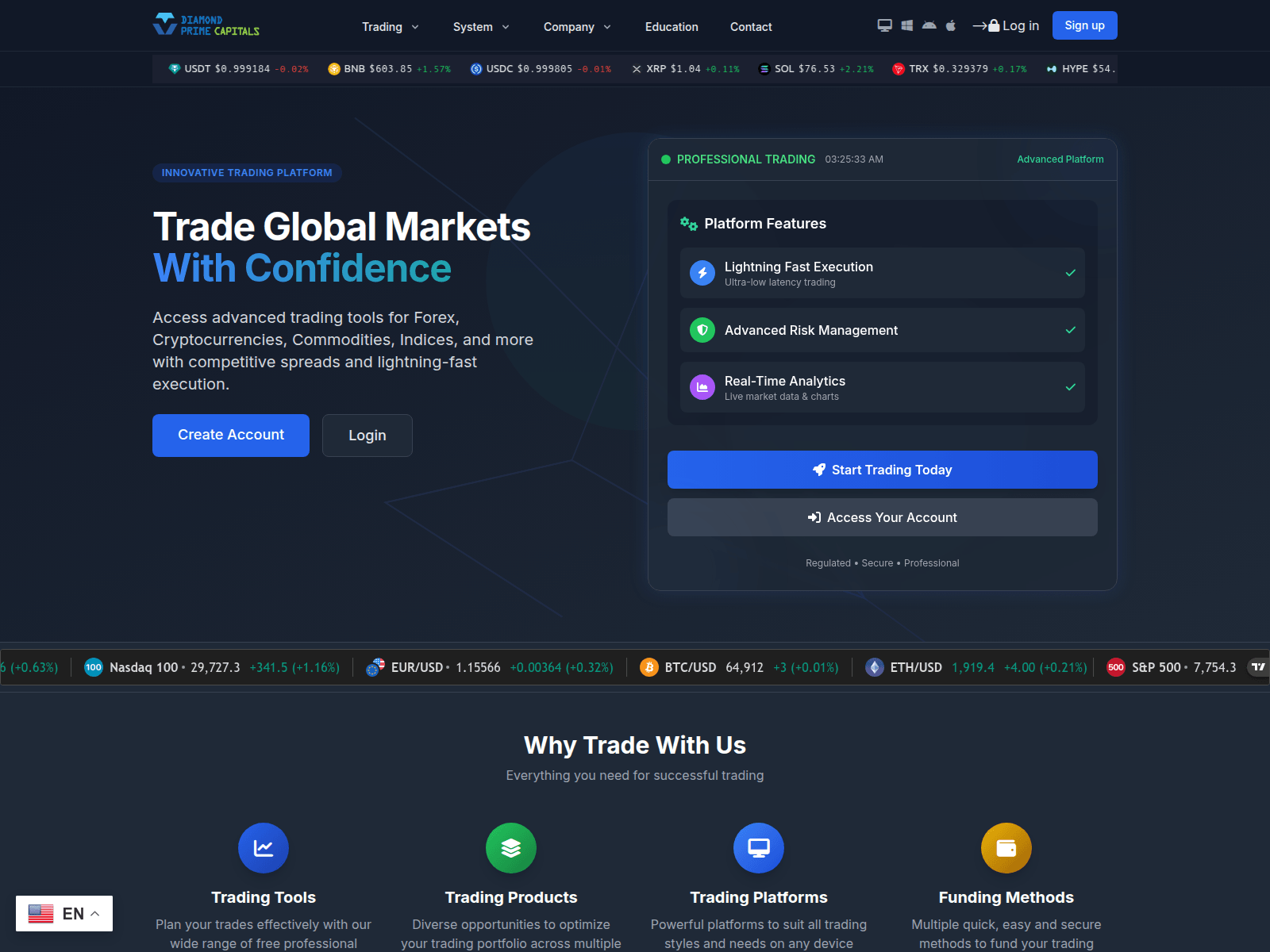 Screenshot of diamondprimecap.com