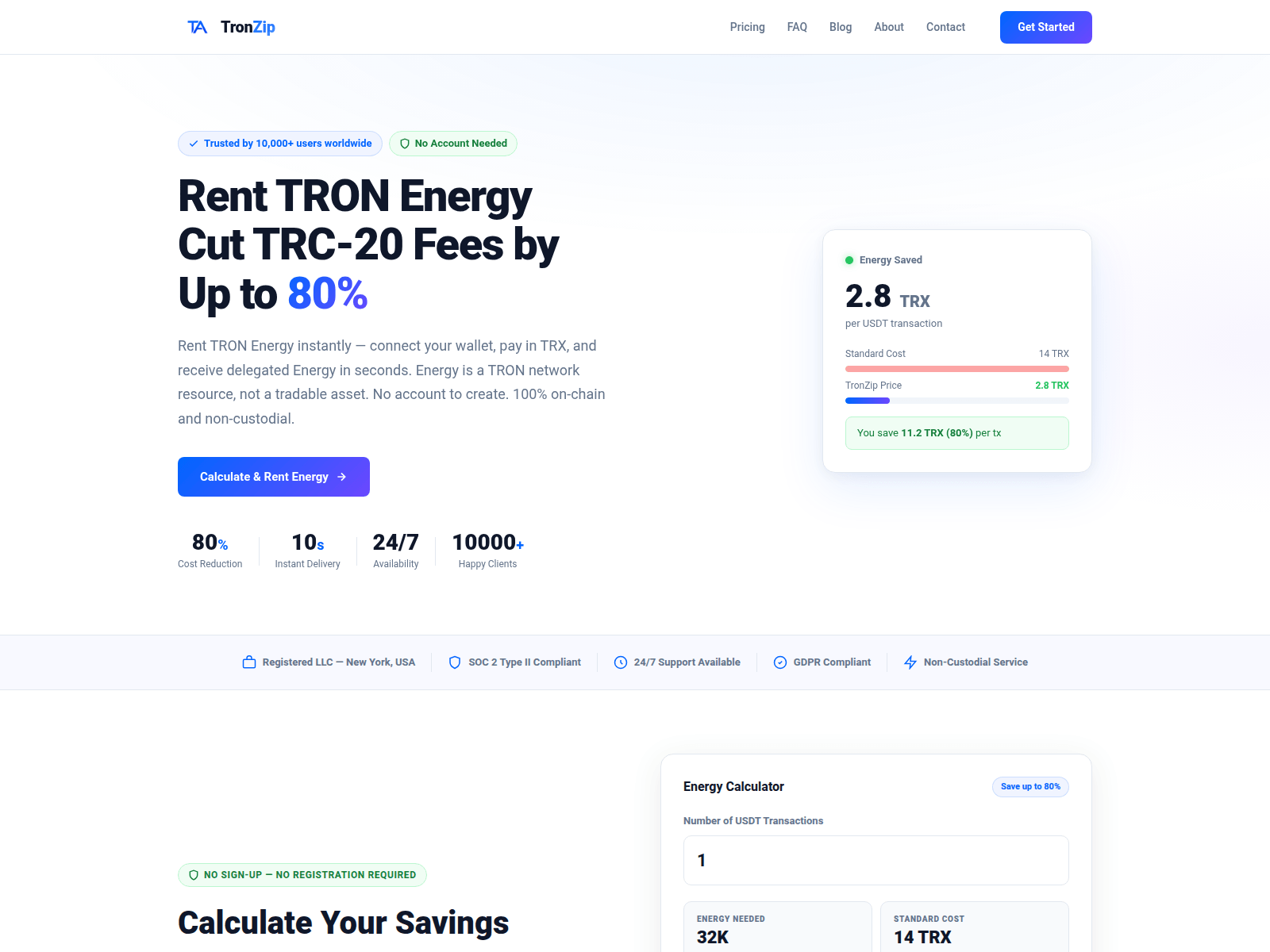 Screenshot of tronzip.com