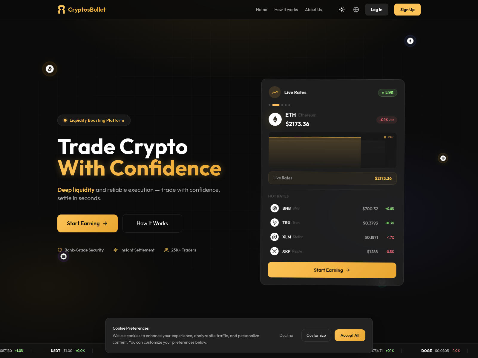 Screenshot of cryptosbullet.com