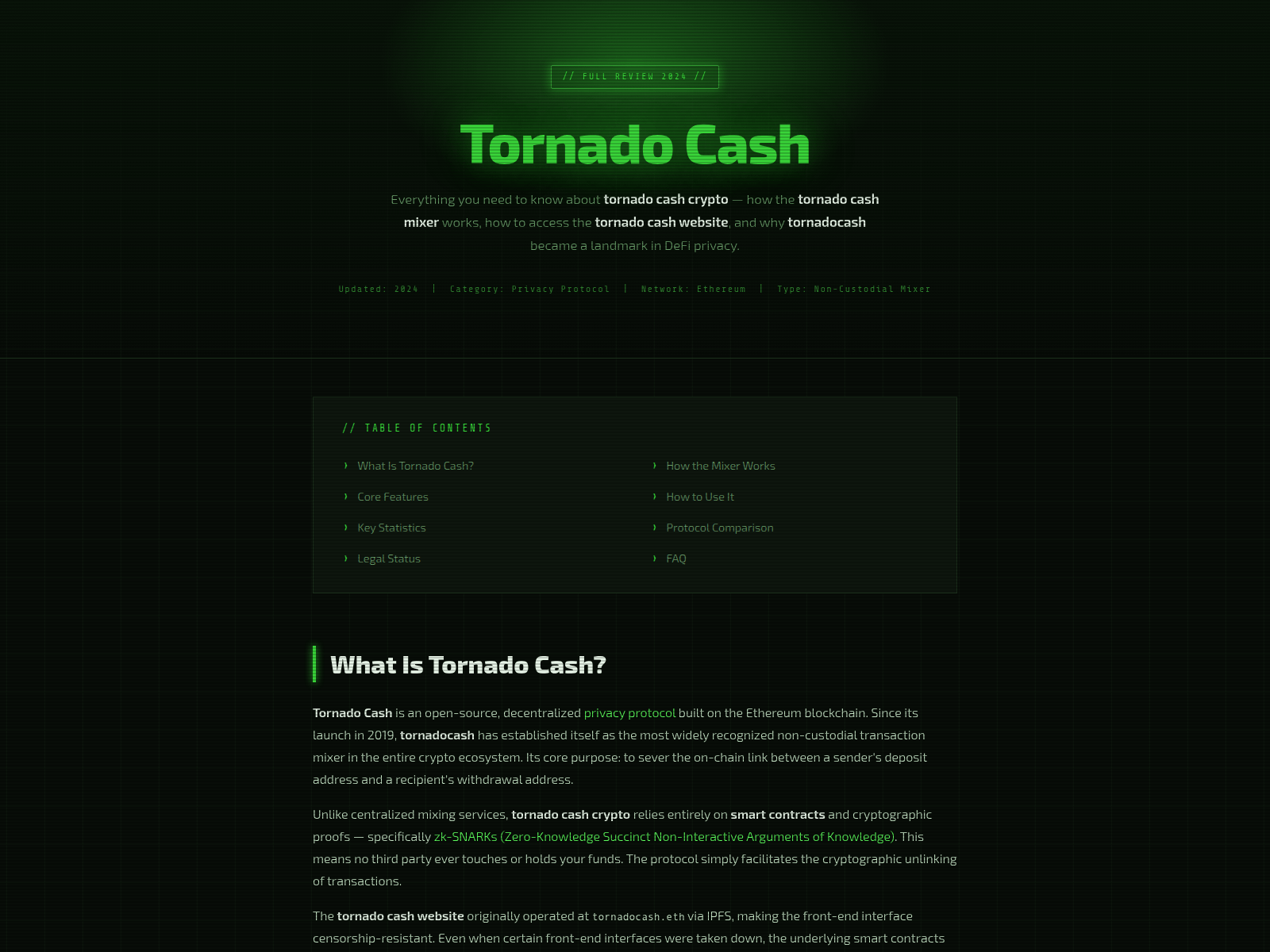 Screenshot of tornadocash-exchange.org
