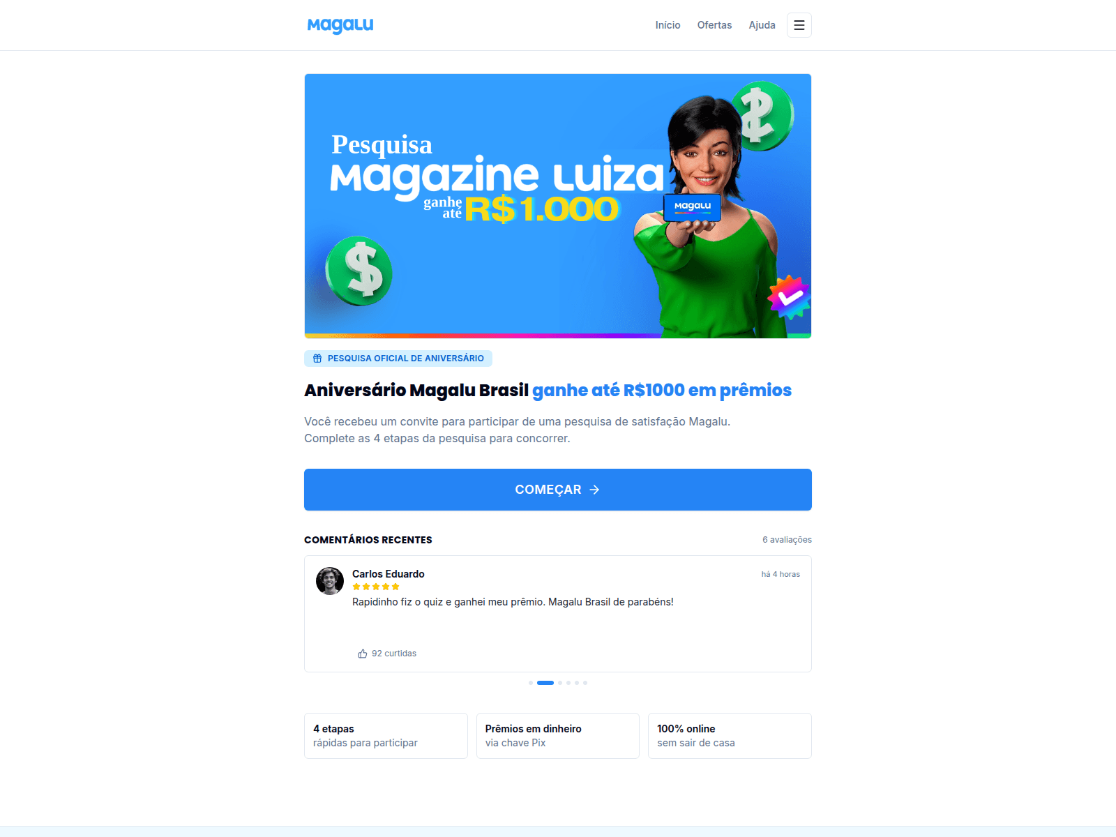 Screenshot of quizmagazineluiza.lol