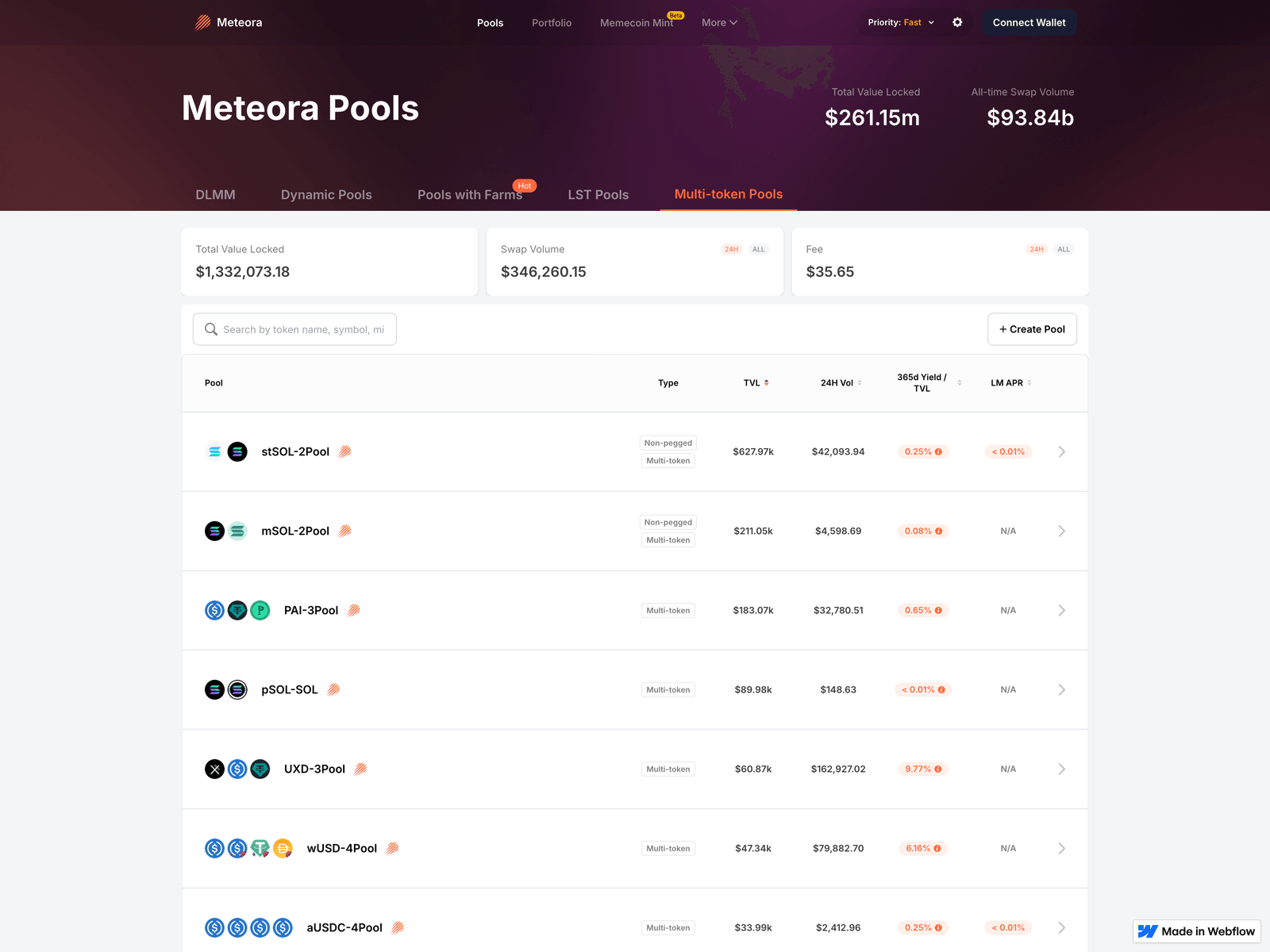 Screenshot of app-meteora.webflow.io