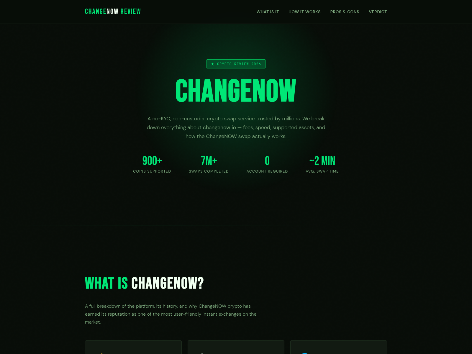 Screenshot of changenowio.org