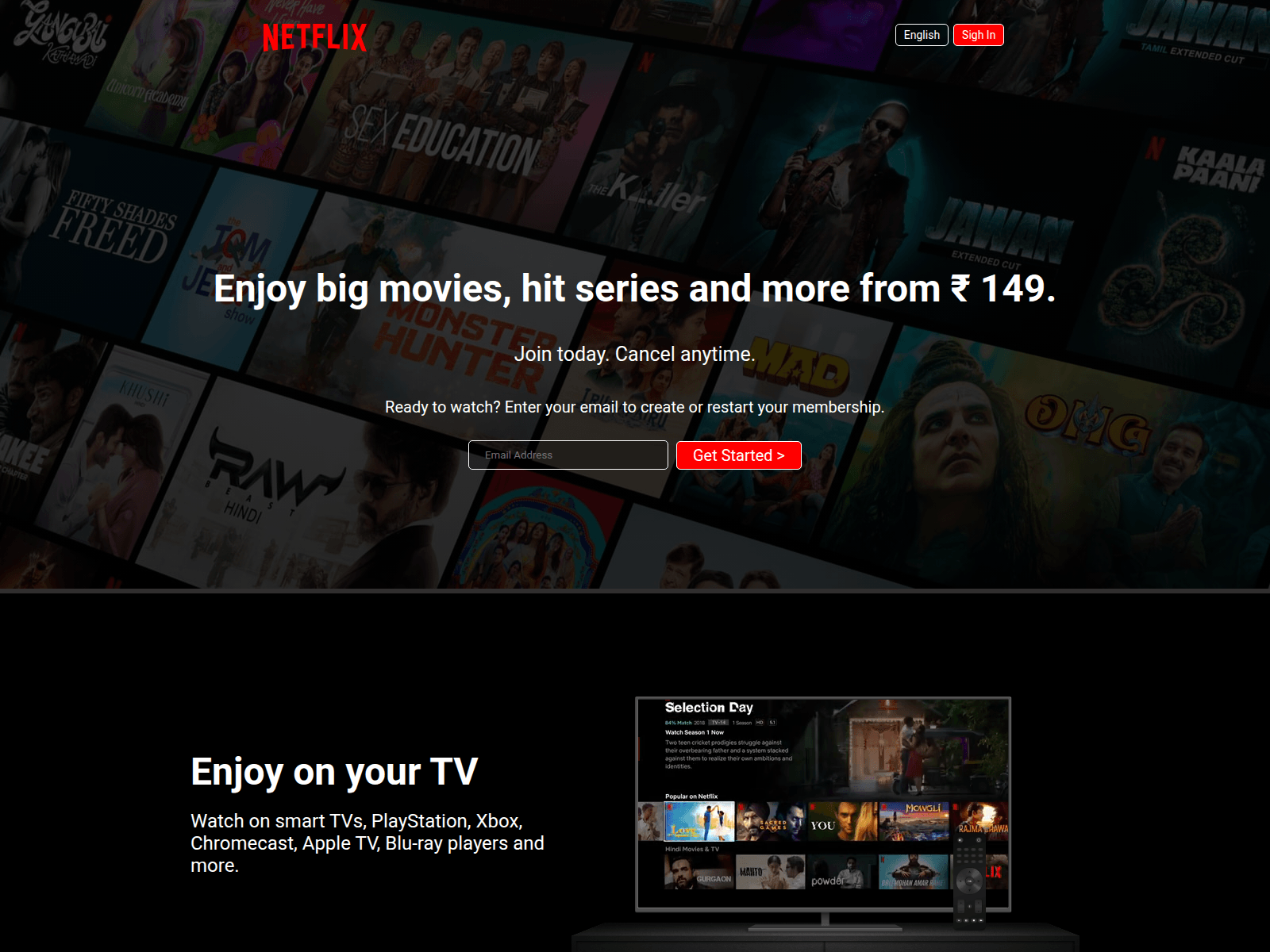 Screenshot of netflix-clone-gray-iota.vercel.app