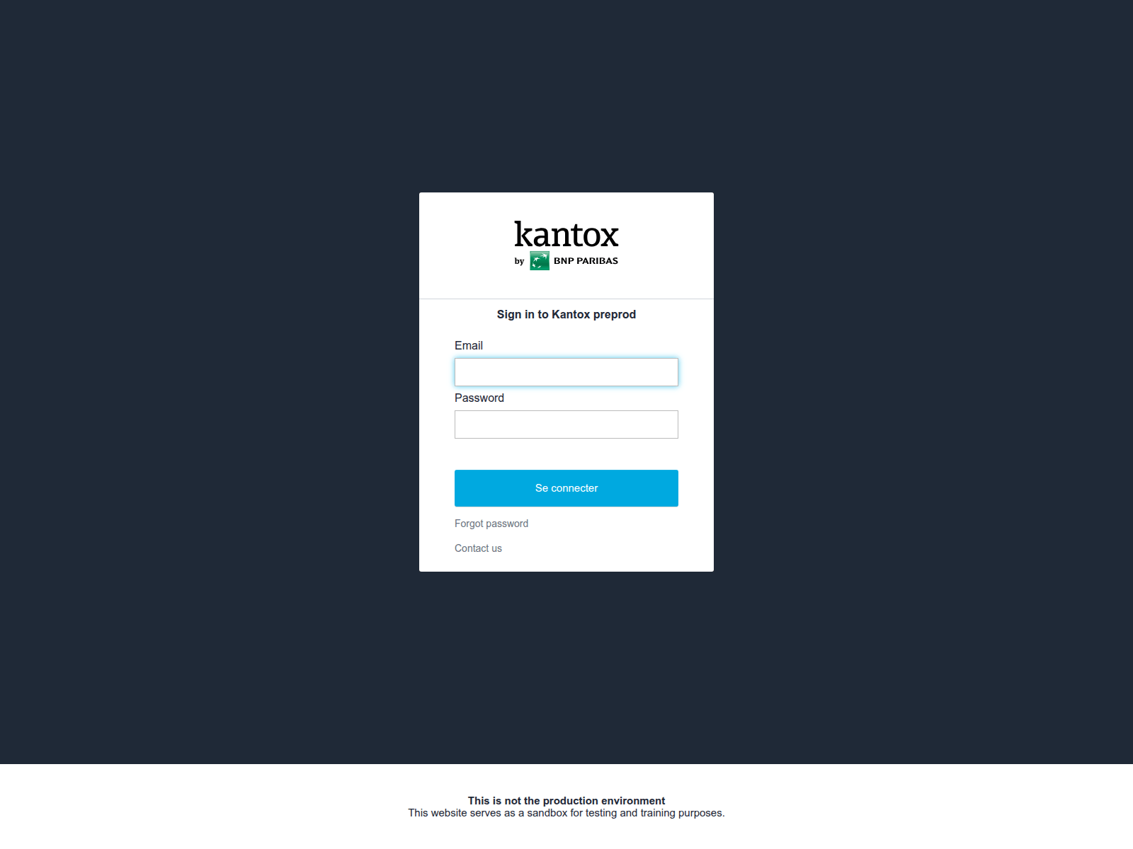 Screenshot of kantox-preprod.com