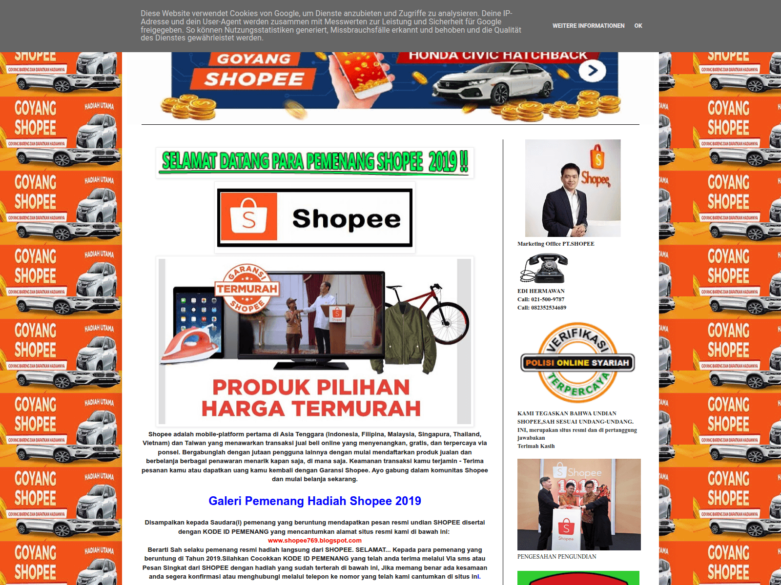 Screenshot of shopee769.blogspot.com