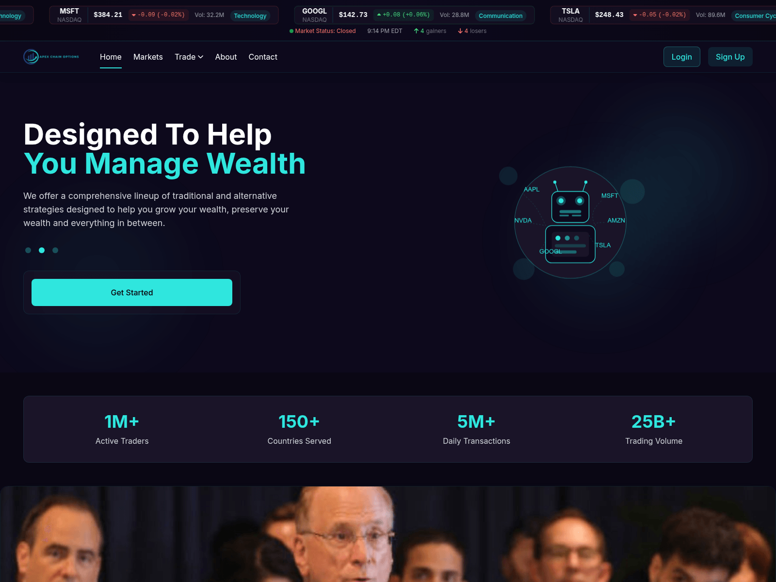 Screenshot of apexchainoptions.net