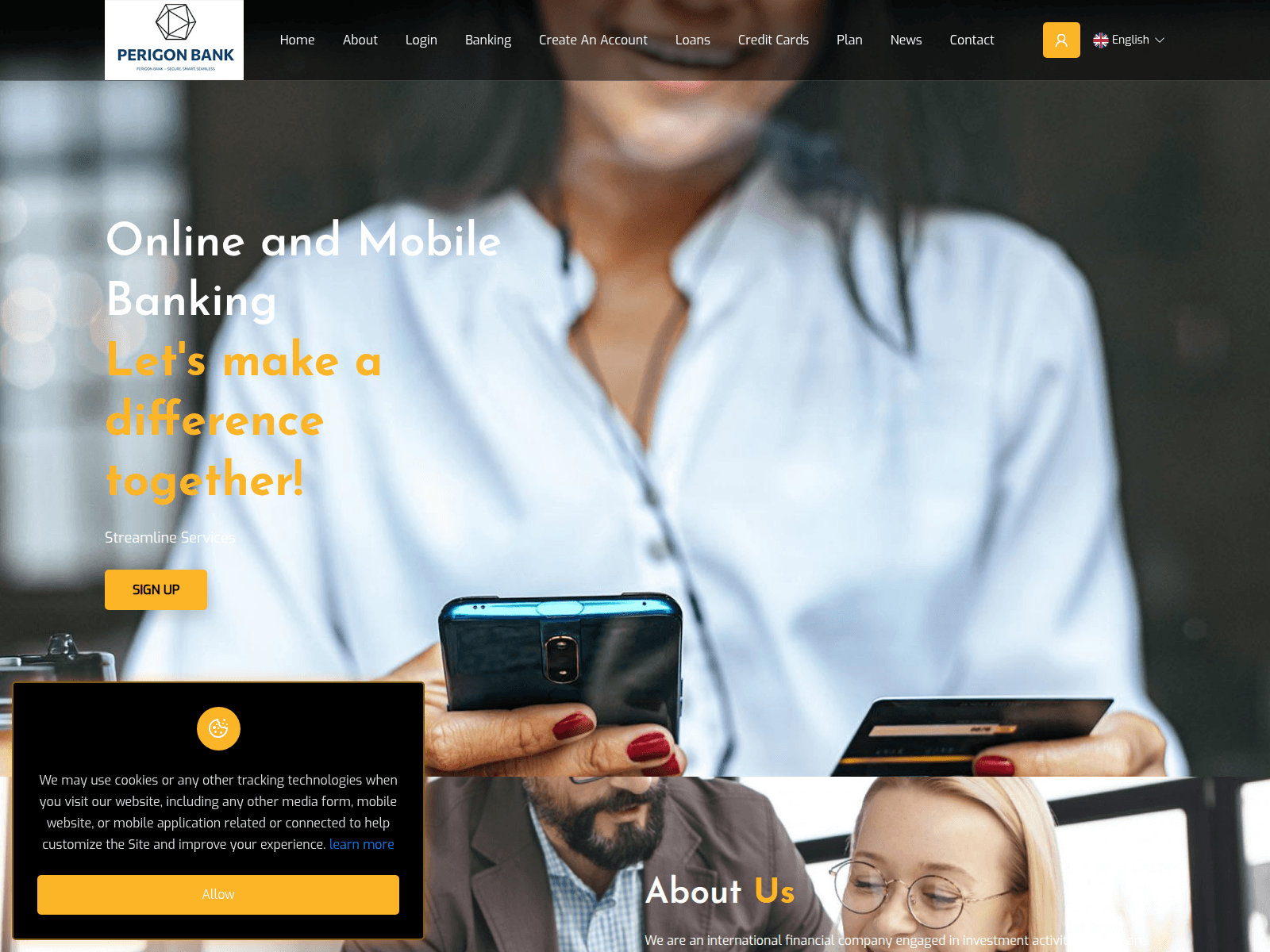 Screenshot of perigonbank.com