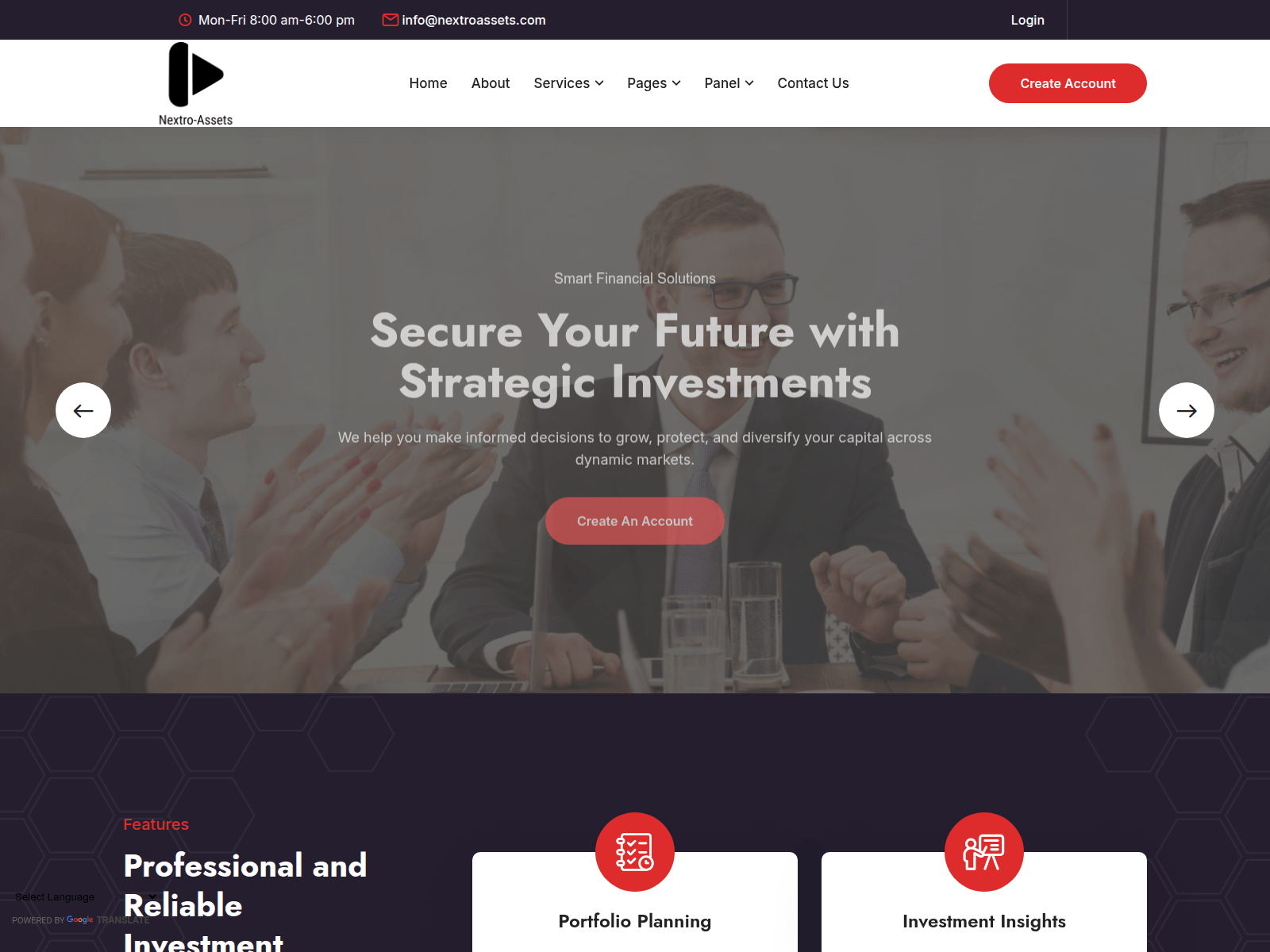 Screenshot of nextroassets.com