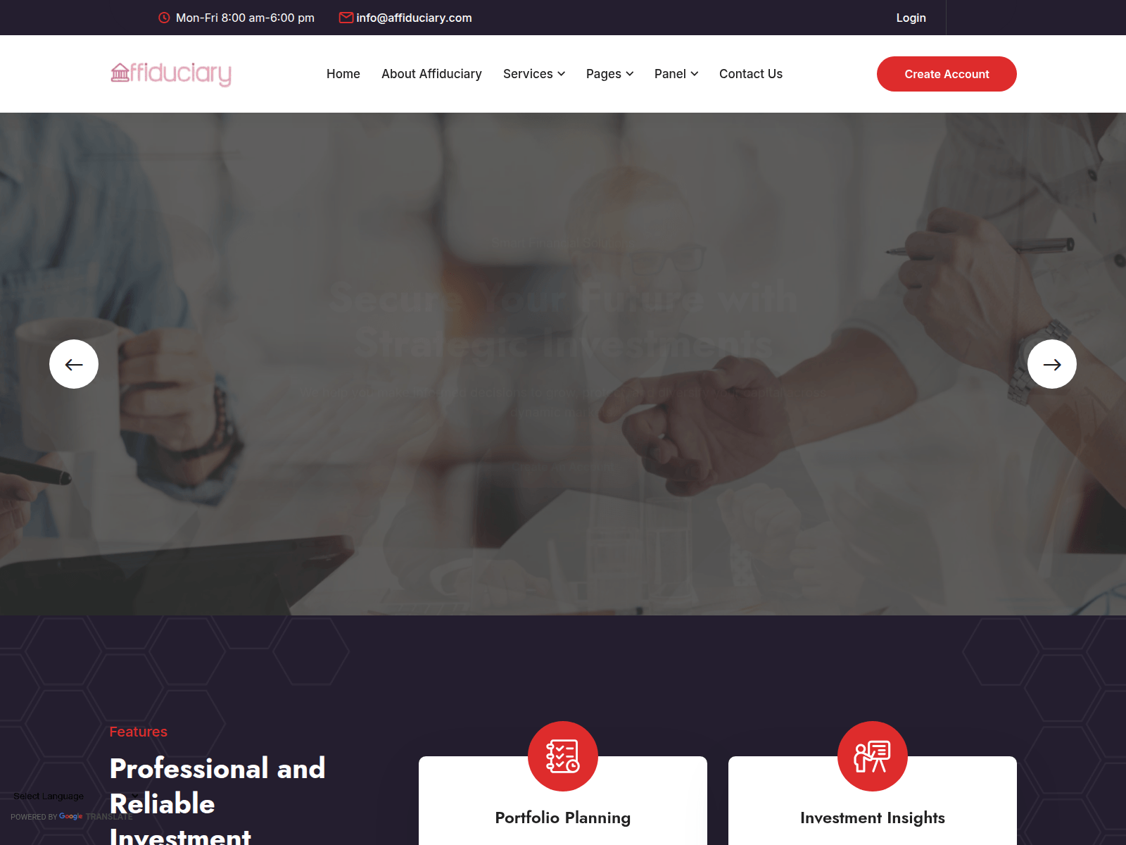 Screenshot of affiduciary.com
