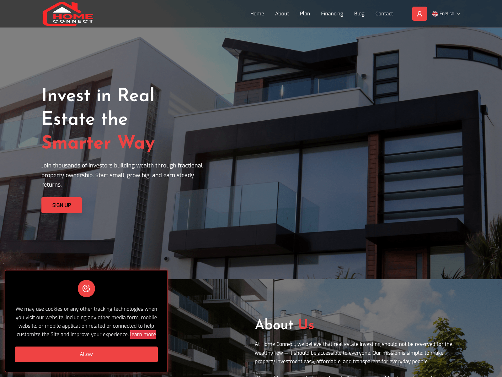 Screenshot of homeconnect.com.ng