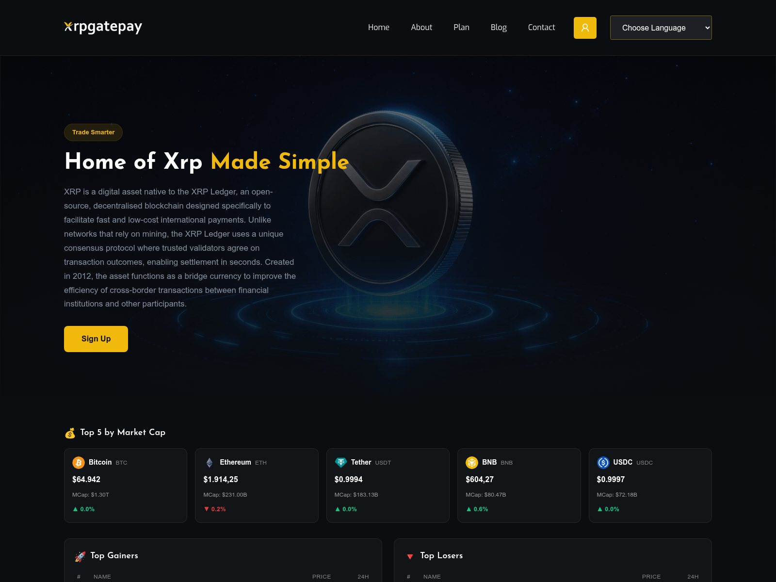 Screenshot of xrpgatepay.com