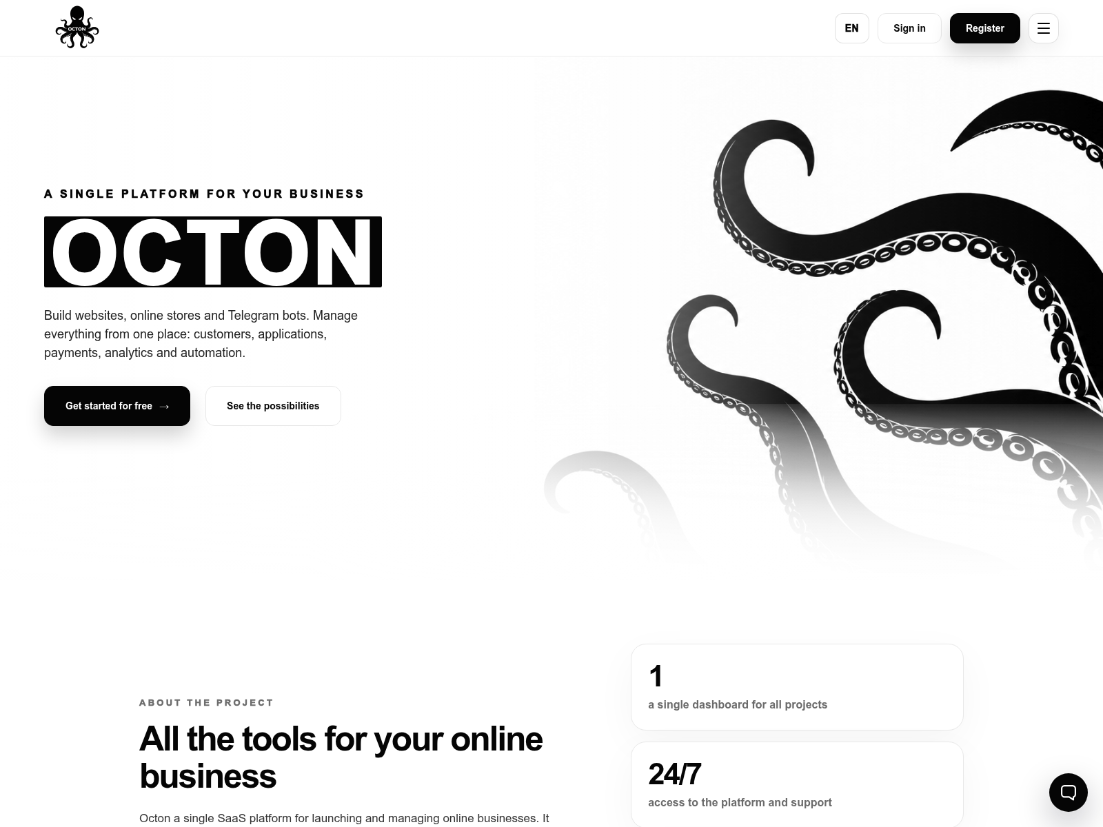 Screenshot of octon.black