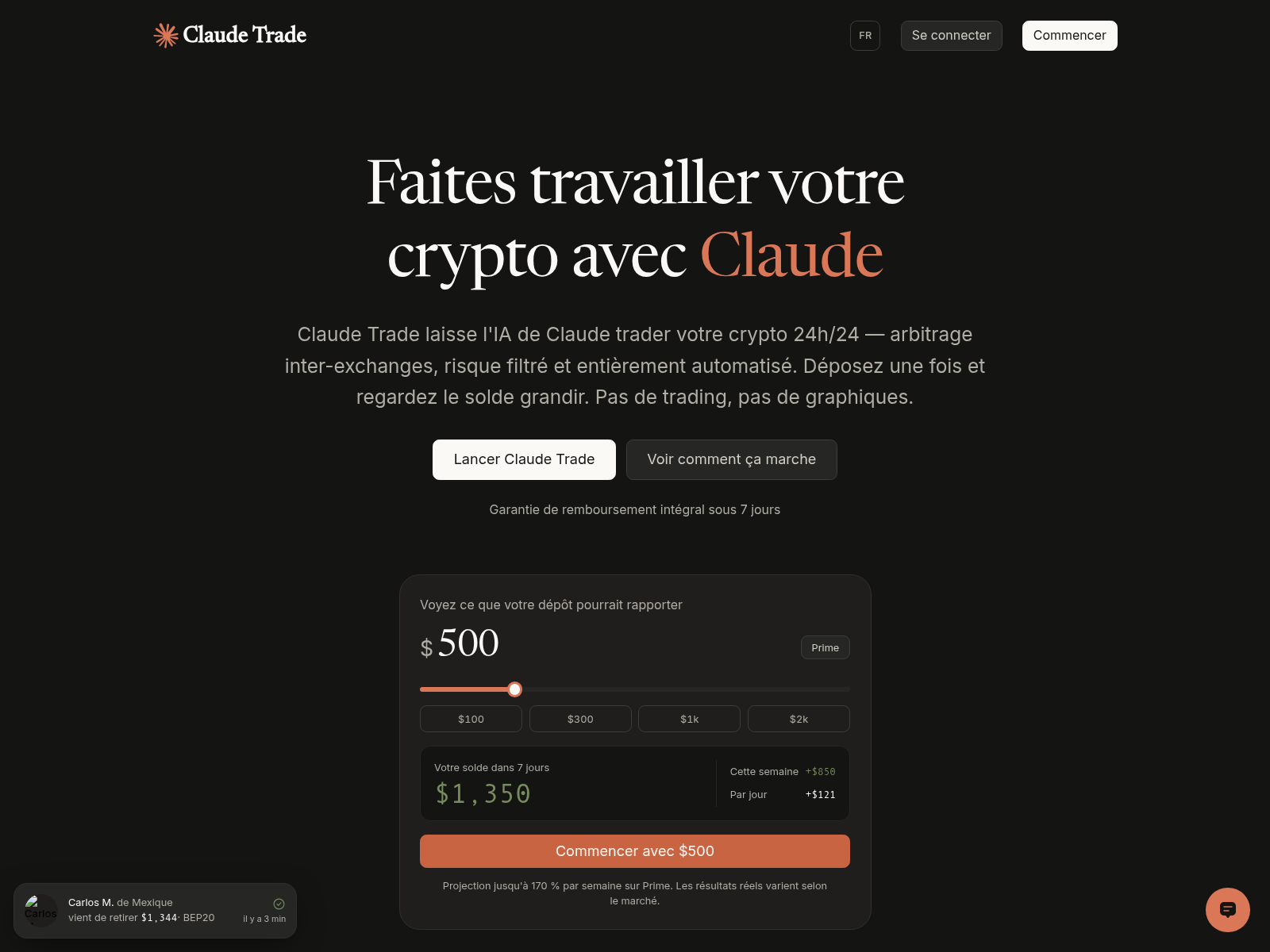 Screenshot of claudetrading.net