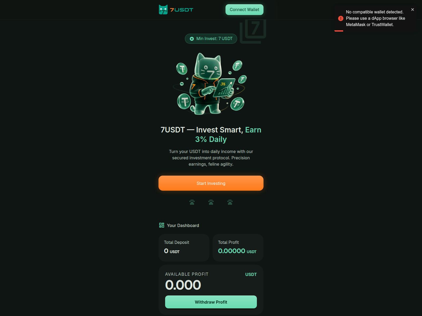 Screenshot of 7usdt.live