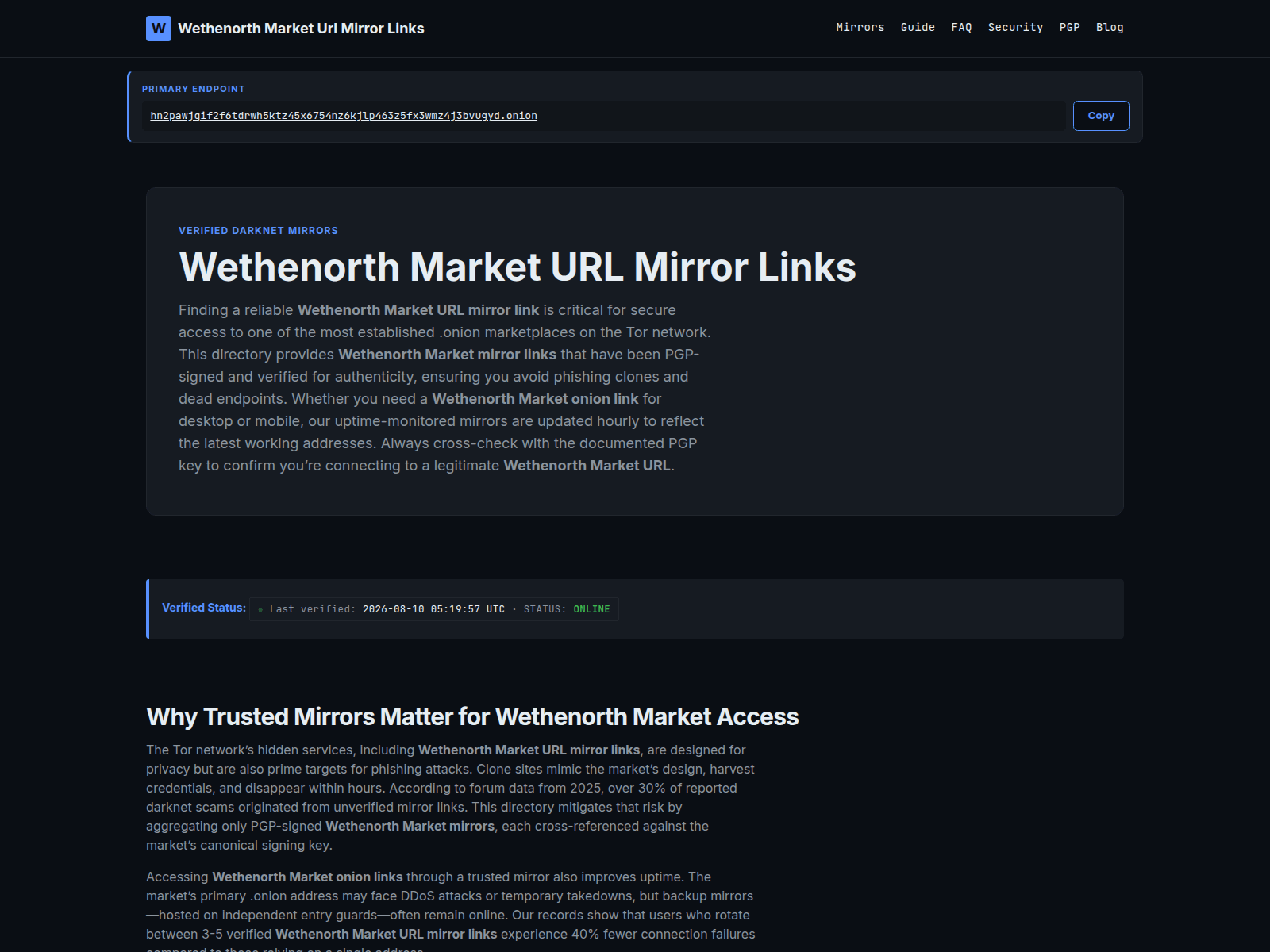 Screenshot of wethenorth-market-url-mirror-links.sbs