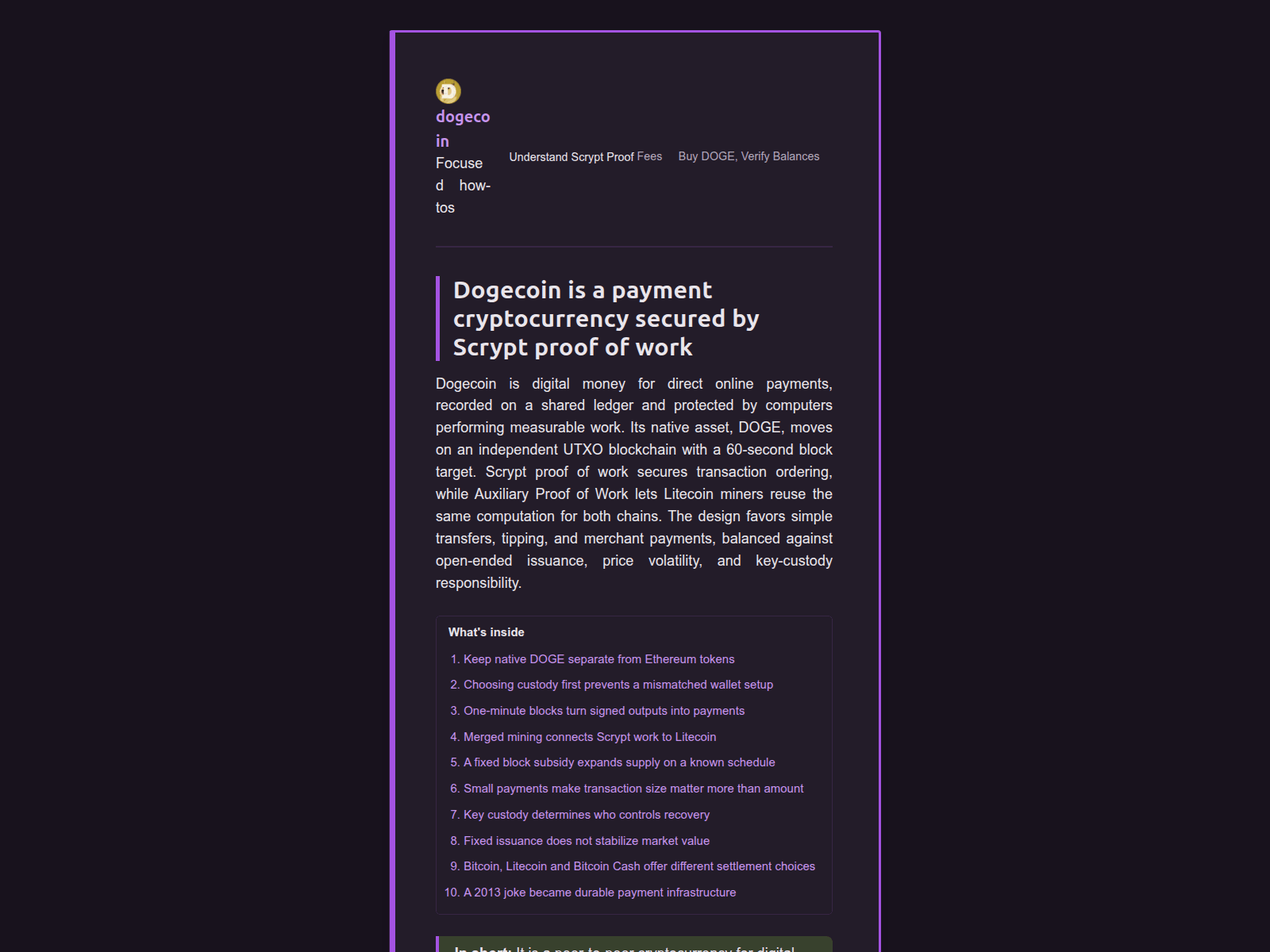 Screenshot of dogecommunity.ink
