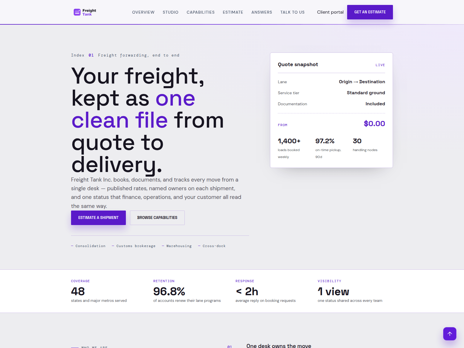 Screenshot of freighttank.group
