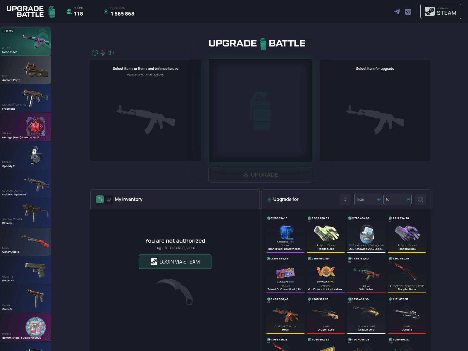 Screenshot of upgrade-battle.com
