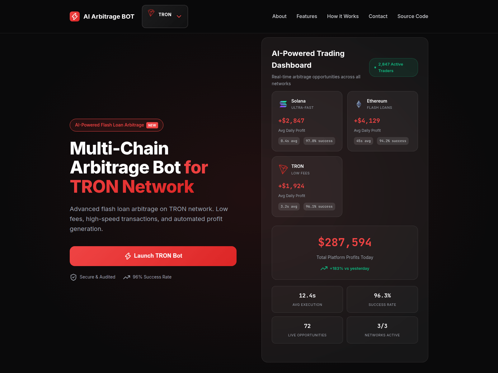 Screenshot of arbitrage-bot.app