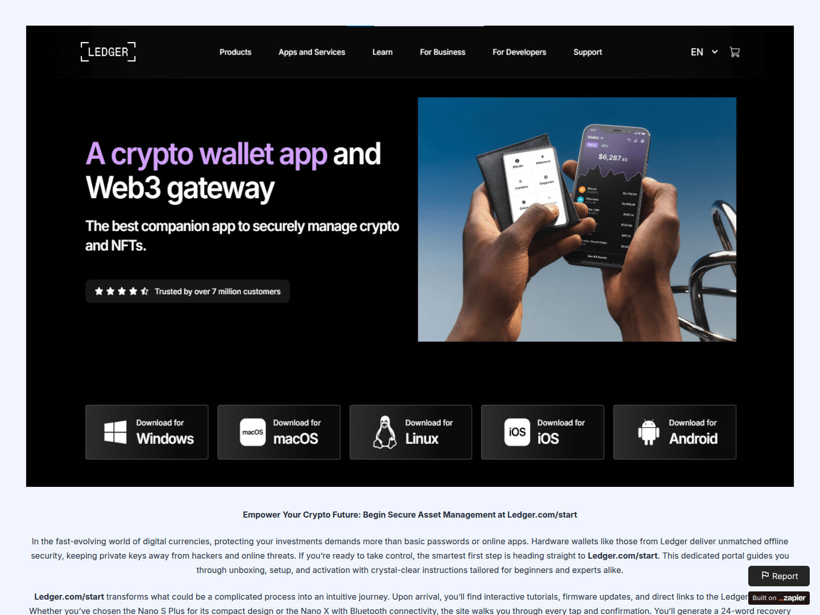 Screenshot of homeledger.zapier.app