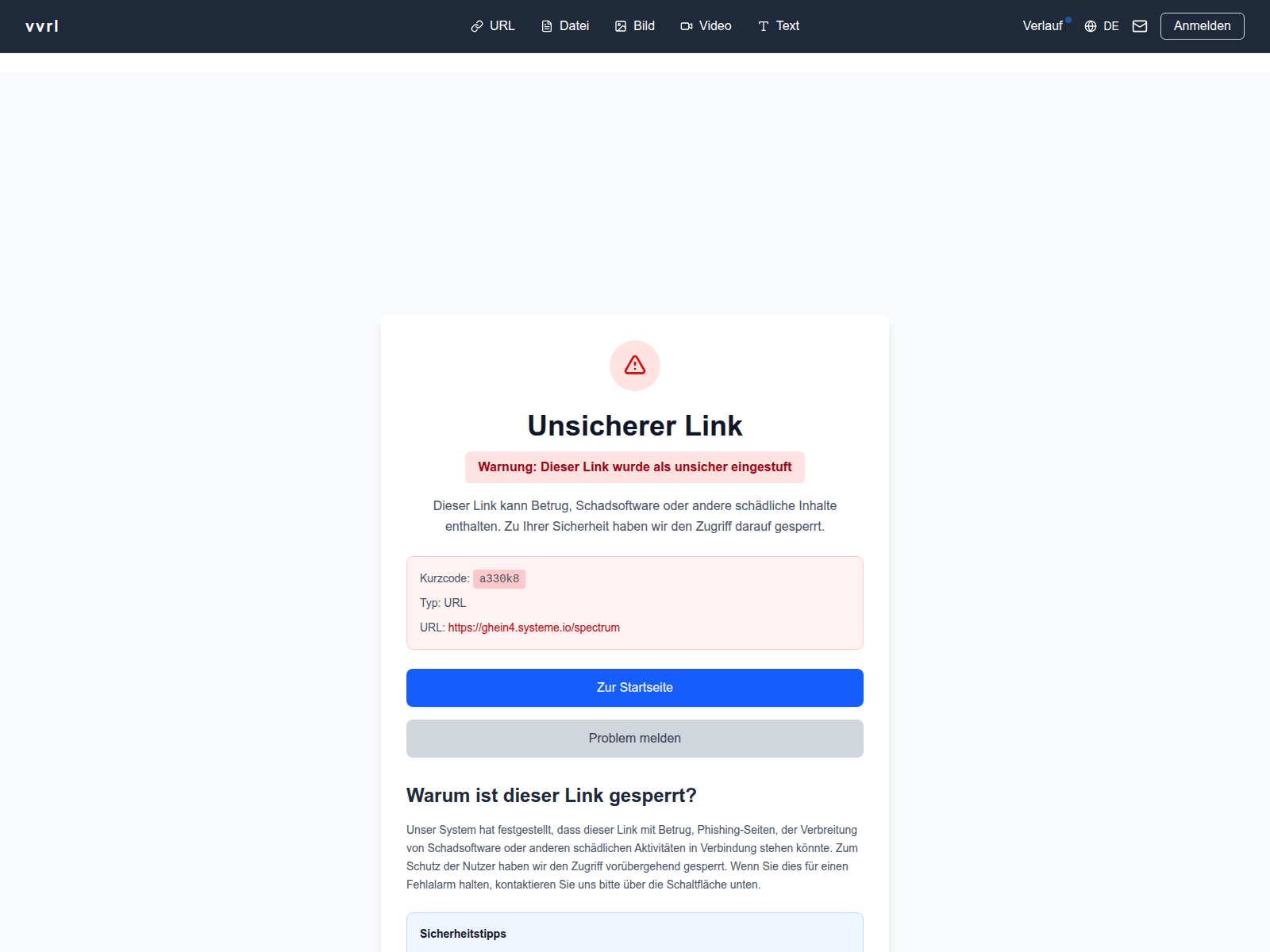 Screenshot of vvrl.cc