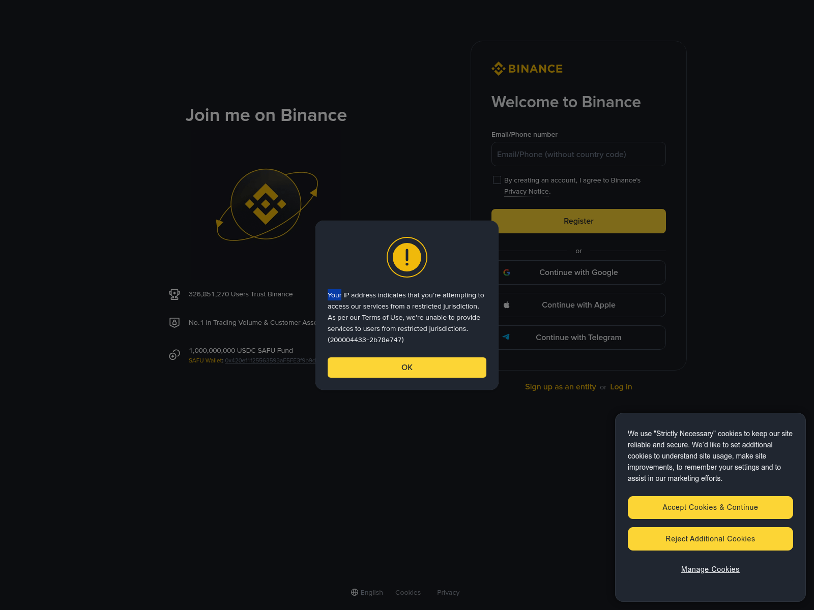 Screenshot of binanceit.com