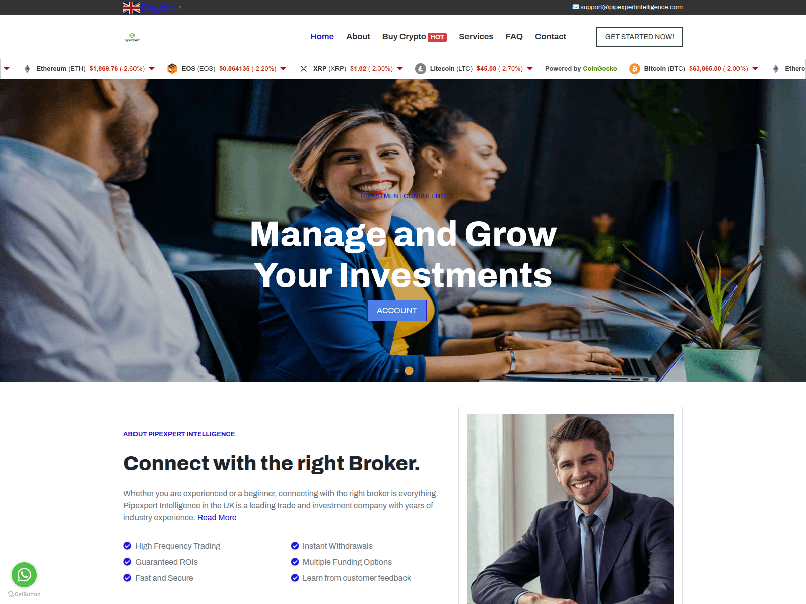 Screenshot of pipexpertintelligence.com