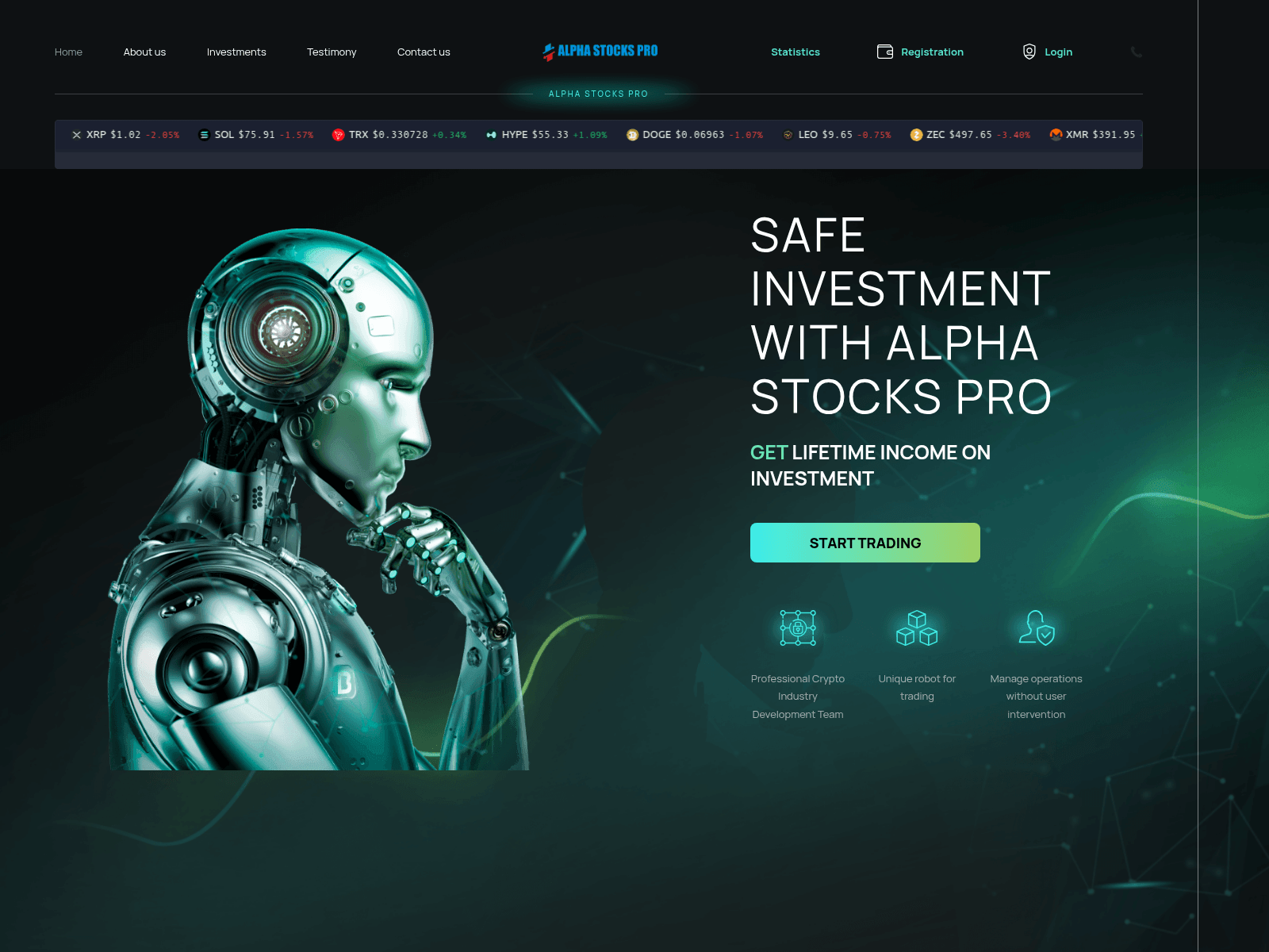 Screenshot of alphastockspro.com